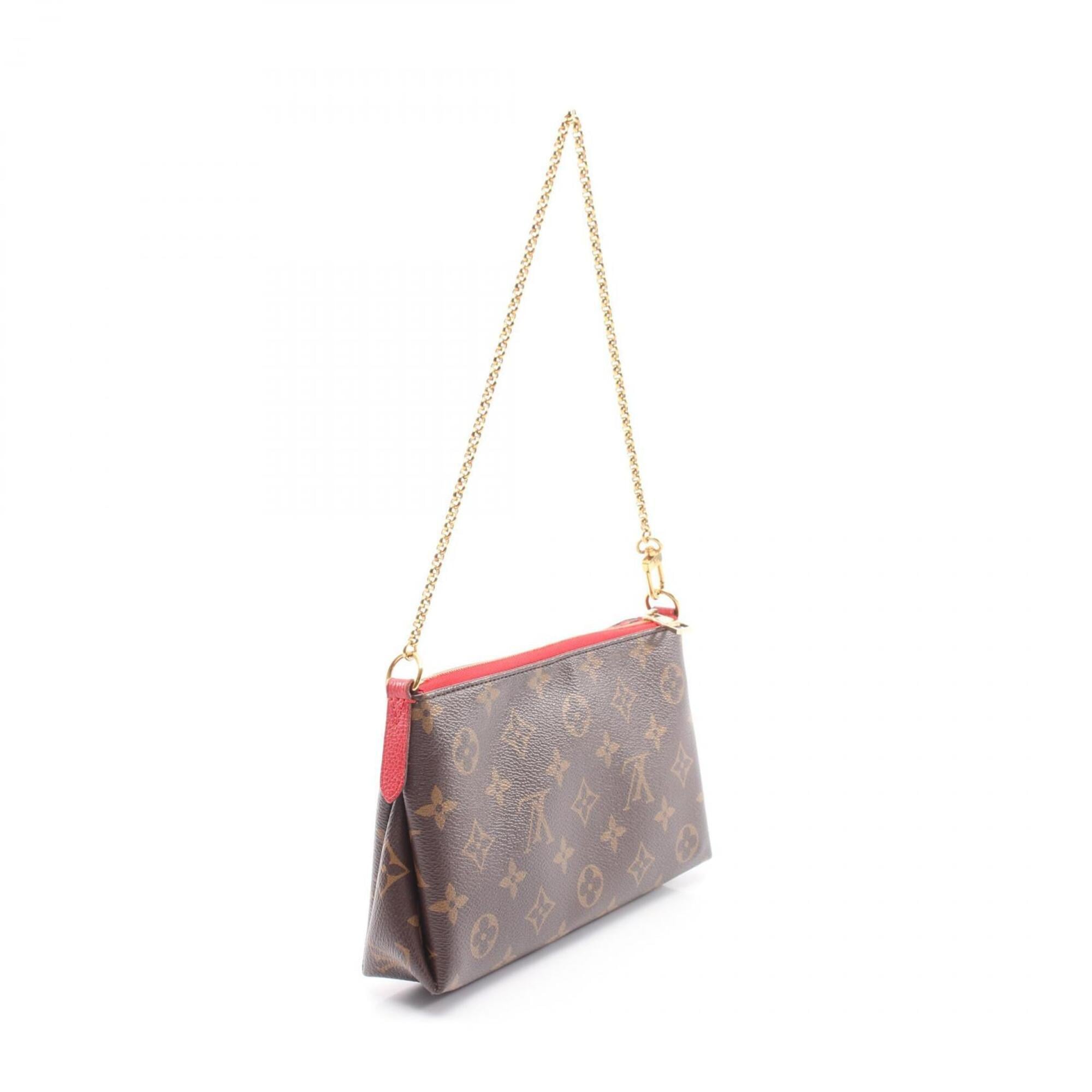 Louis Vuitton Brown Cerise Red Color Coated Canvas Pvc Monogram Leather Handbag (Pre-Owned)