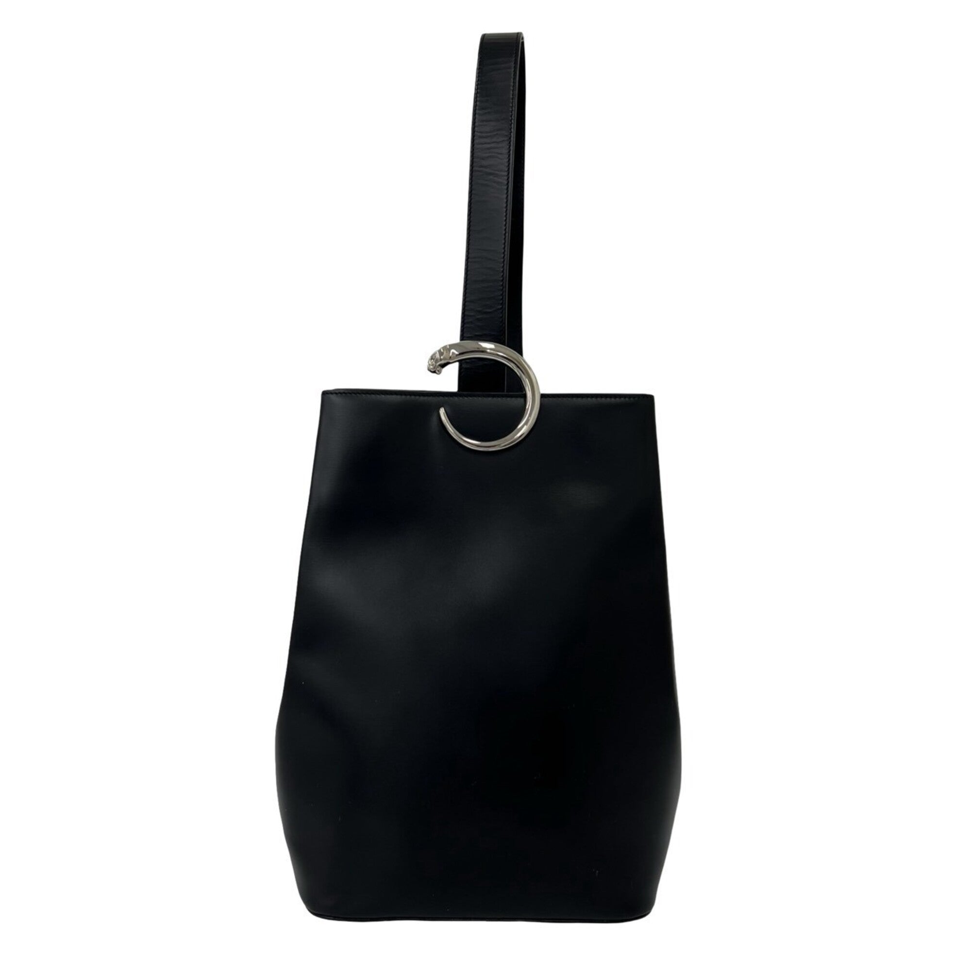 Cartier Black Leather Crossbody Bag Shoulder Bag (Pre-Owned)