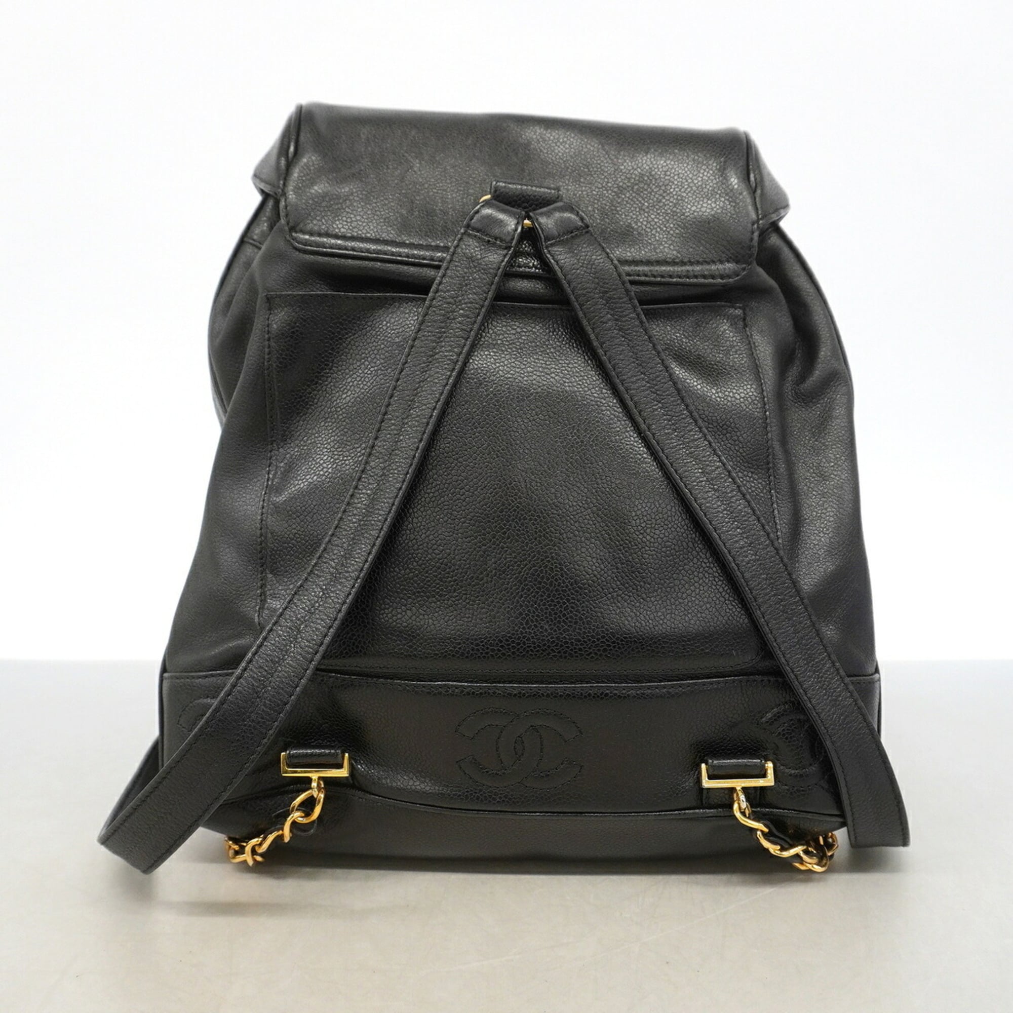 Chanel Black Grained Calfskin Backpack (Pre-Owned)