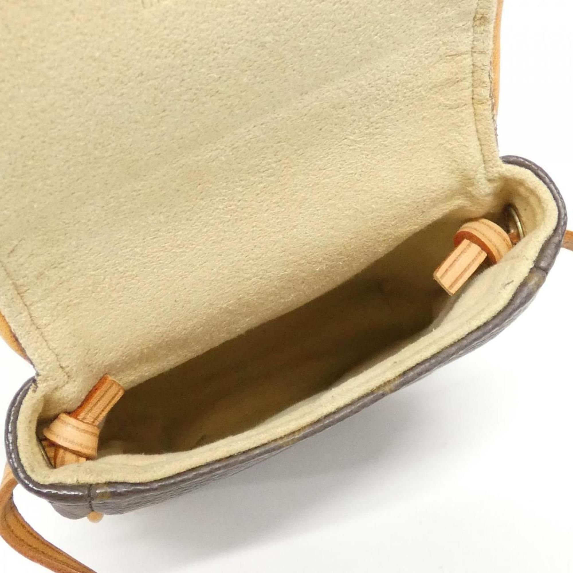 Louis Vuitton Marron Coated Canvas Pochette Shoulder Bag (Pre-Owned)
