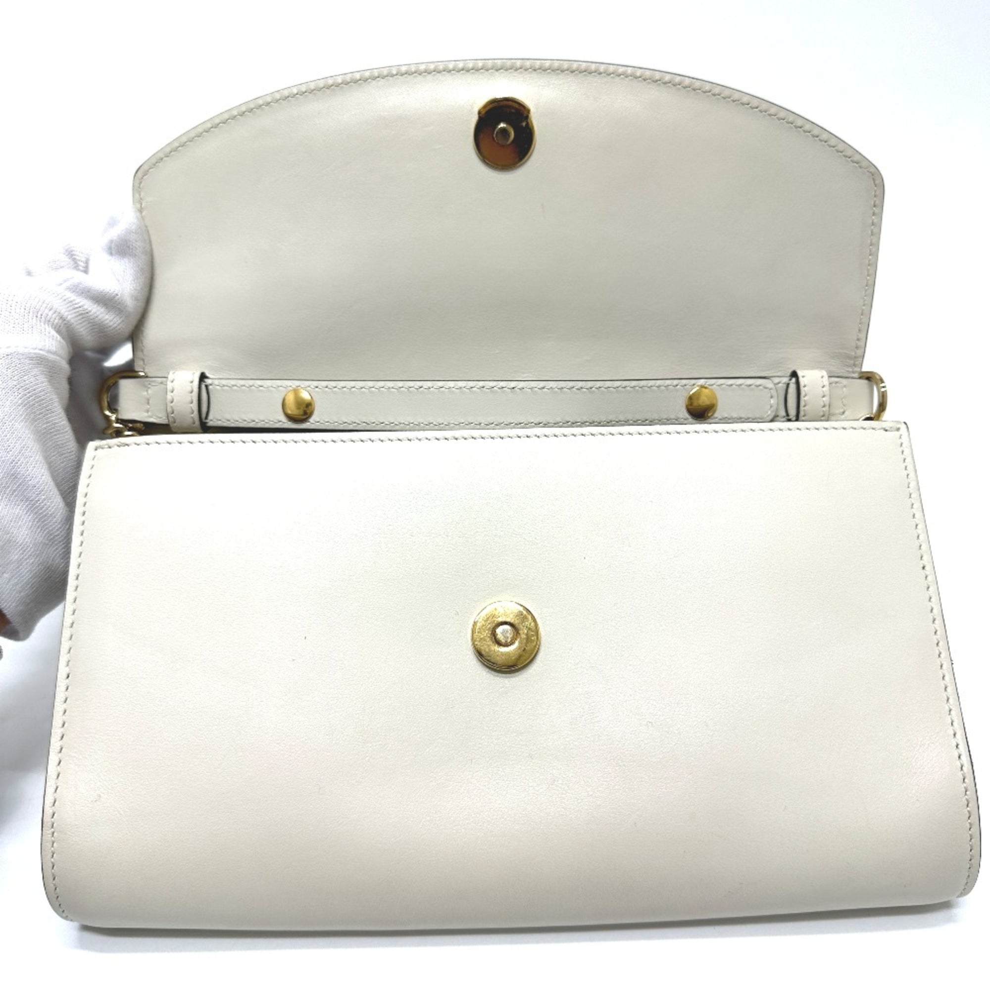 Gucci White Leather Shoulder Bag (Pre-Owned)