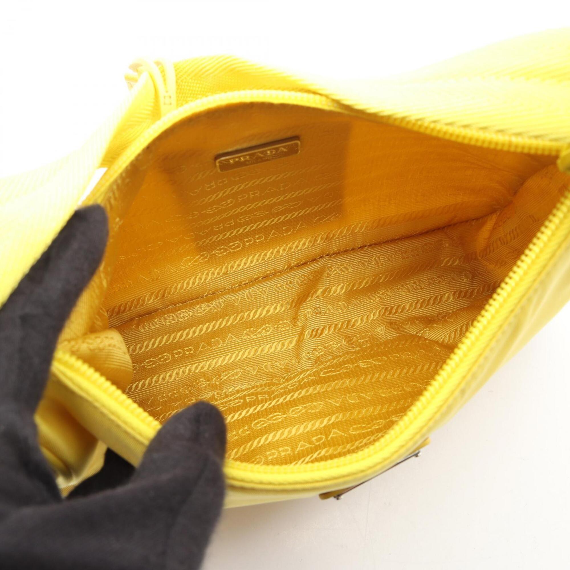 Prada Yellow Nylon Saffiano Triangle Handbag (Pre-Owned)
