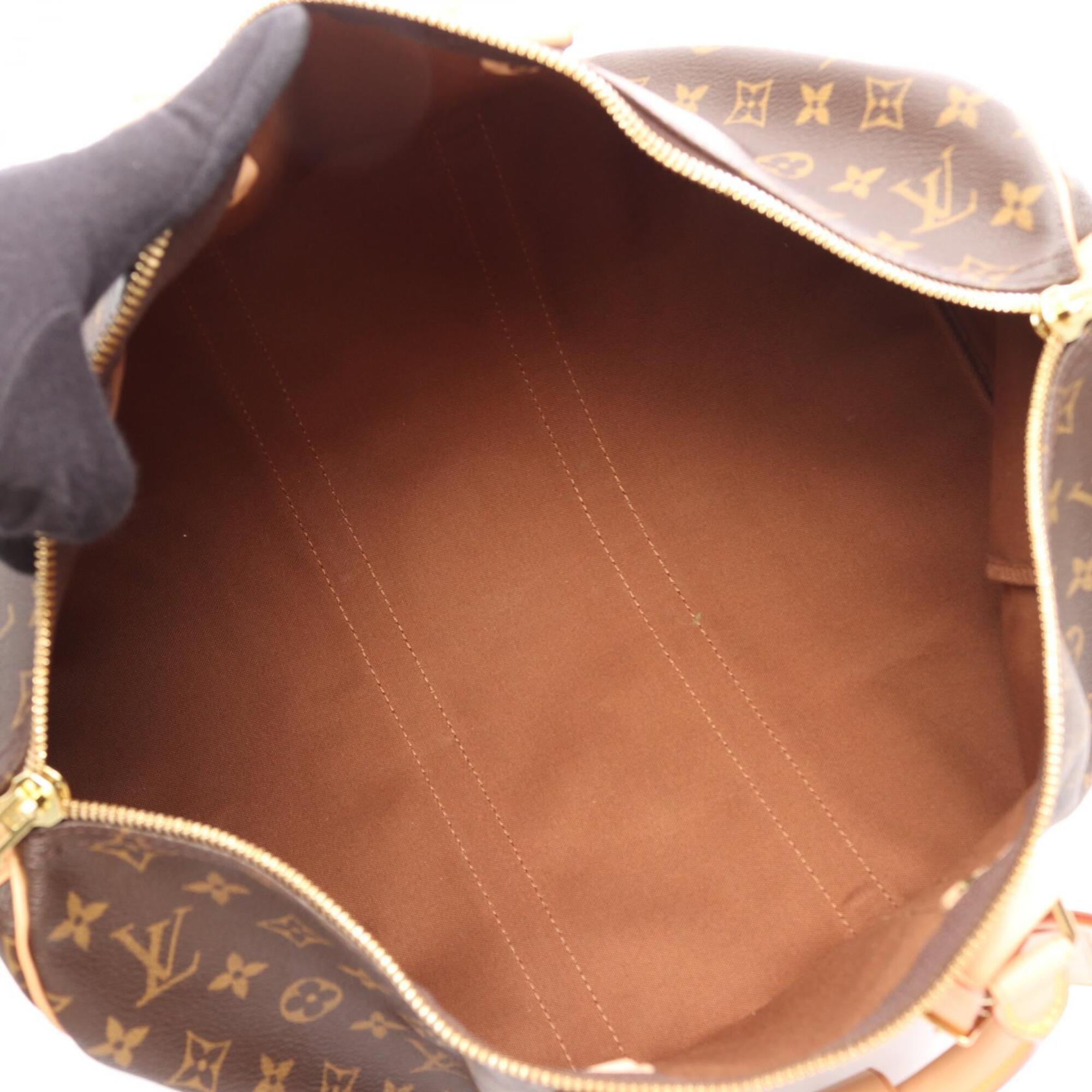 Louis Vuitton Brown Monogram Coated Canvas Leather Boston Bag Handbag (Pre-Owned)