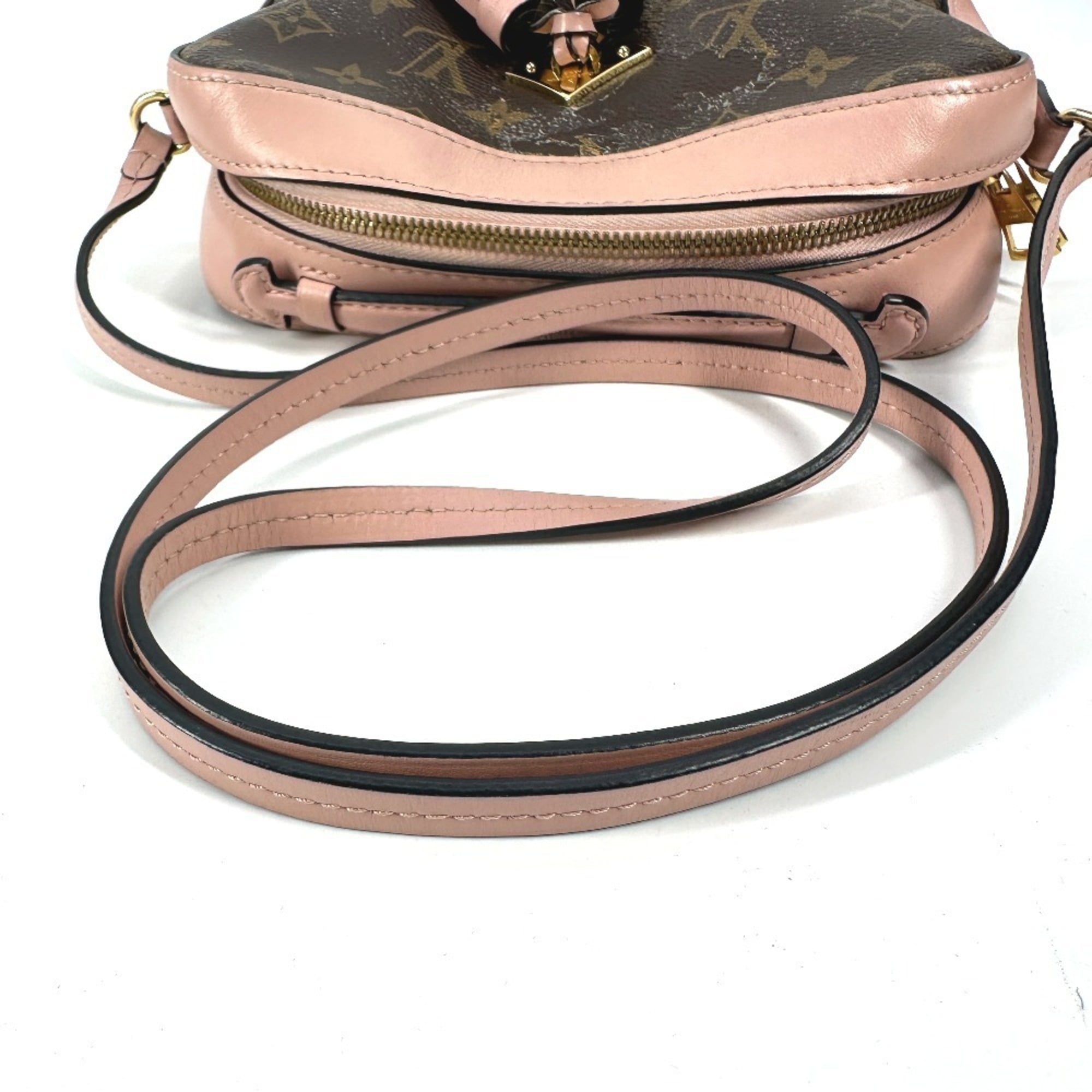 Louis Vuitton Brown Pink Rose Poudre Monogram Canvas Leather Handbag Pochette Shoulder Bag (Pre-Owned)
