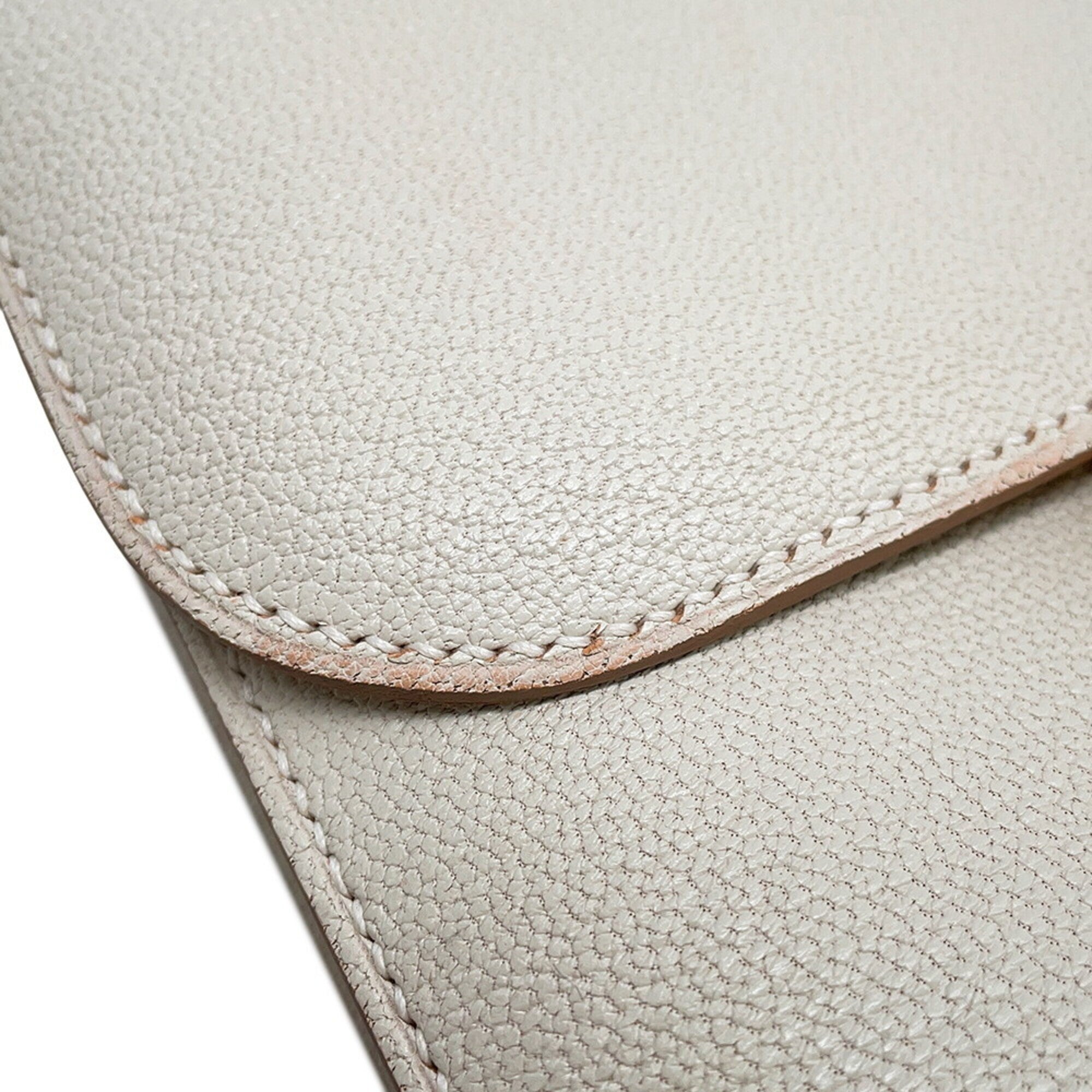Hermes Ivory Chevre Myzore Leather Handbag (Pre-Owned)