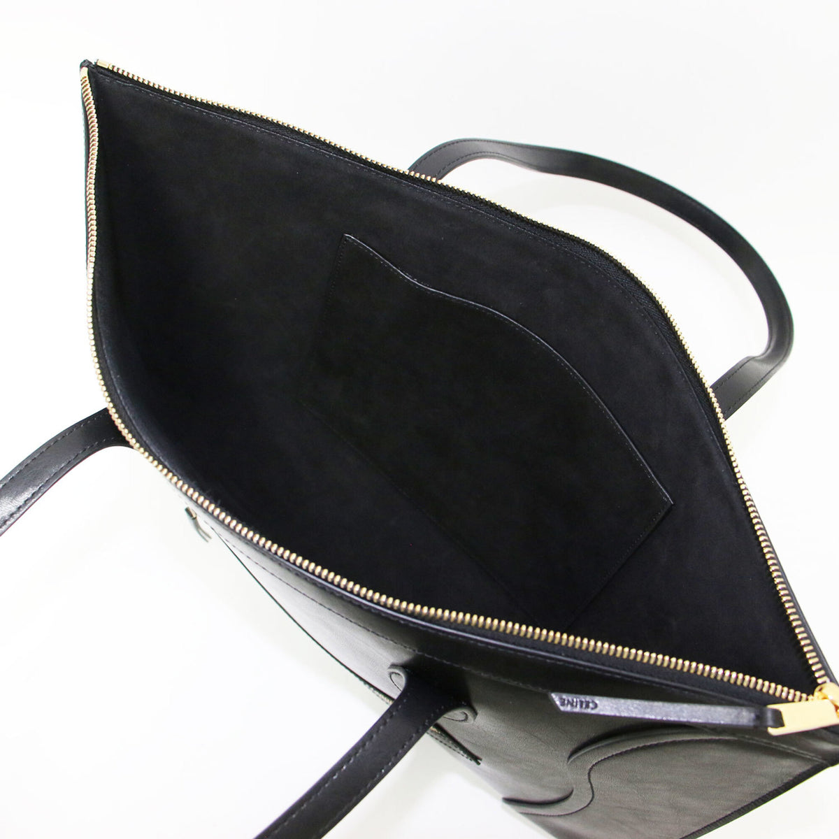 Celine Black Leather Handbag Tote Bag (Pre-Owned)