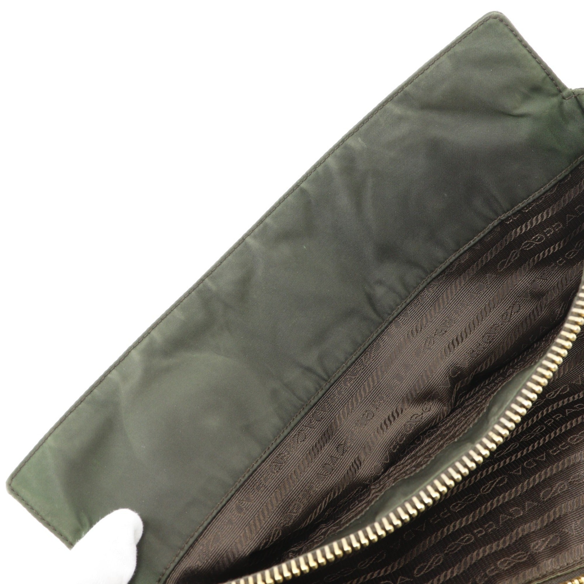Prada Khaki Nylon Tote Bag (Pre-Owned)