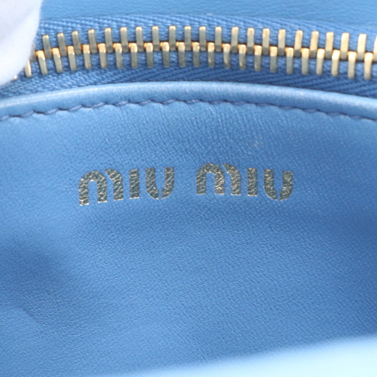 Miu Miu Blue Leather Handbag Shoulder Bag Tote Bag (Pre-Owned)