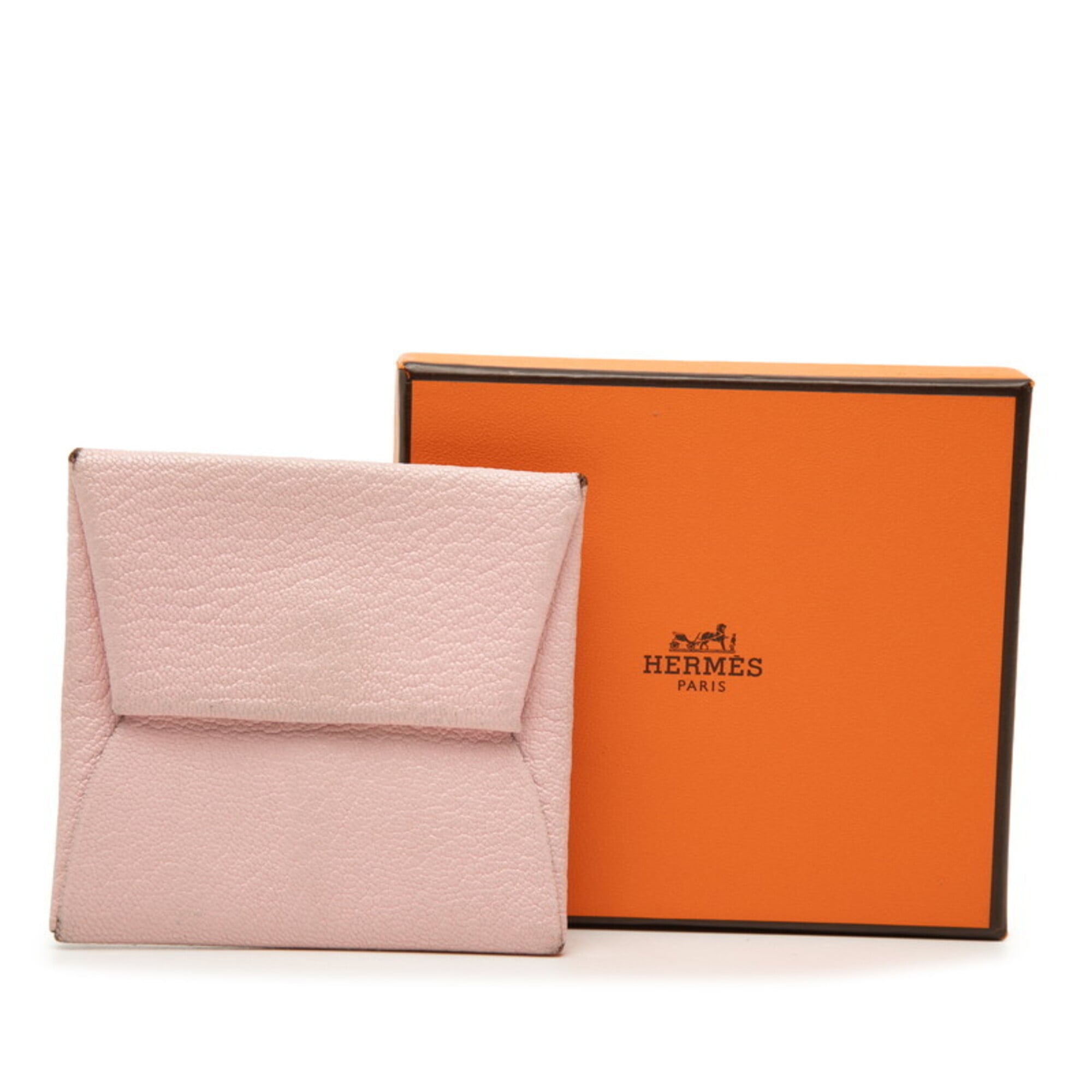 Hermes Rose Sakura Chevre Myzore Leather Coin Purse/Coin Case (Pre-Owned)