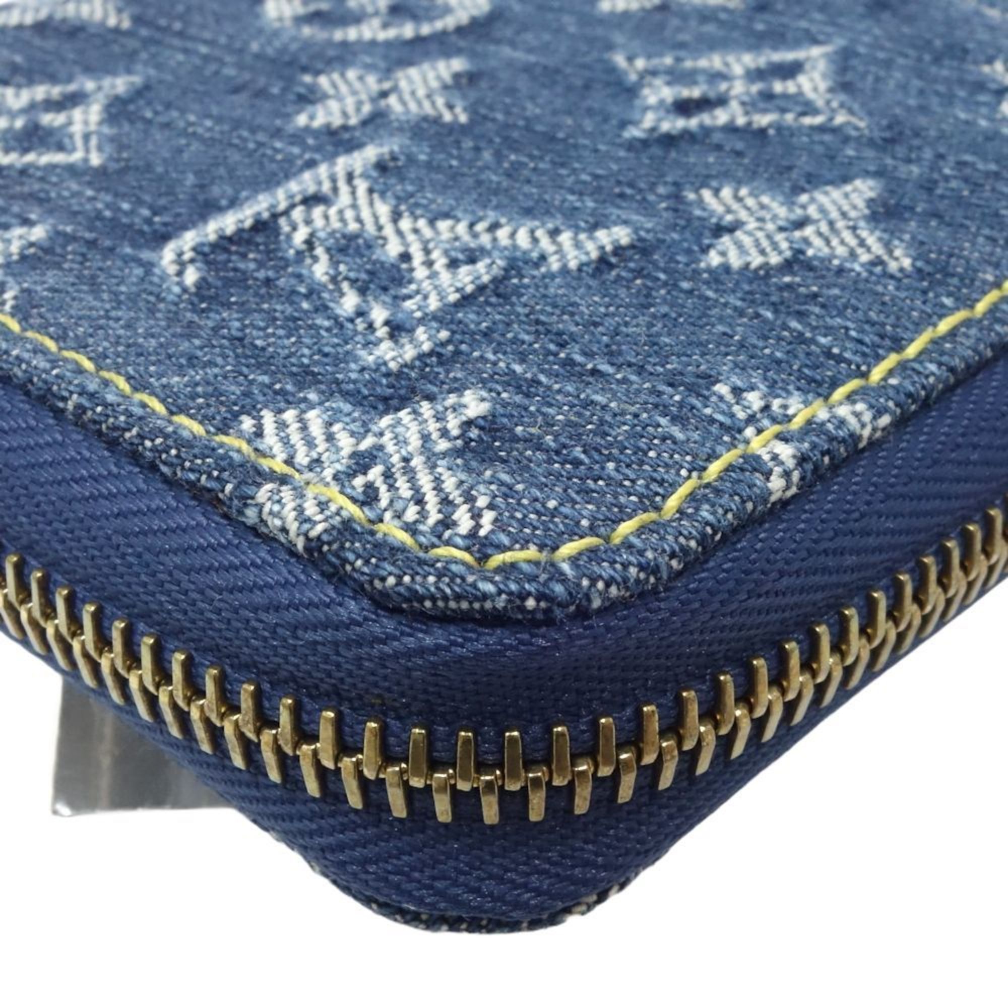 Louis Vuitton Monogram Denim Blue Monogram Monogram Denim Long Bill Wallet (Bi-Fold) (Pre-Owned)