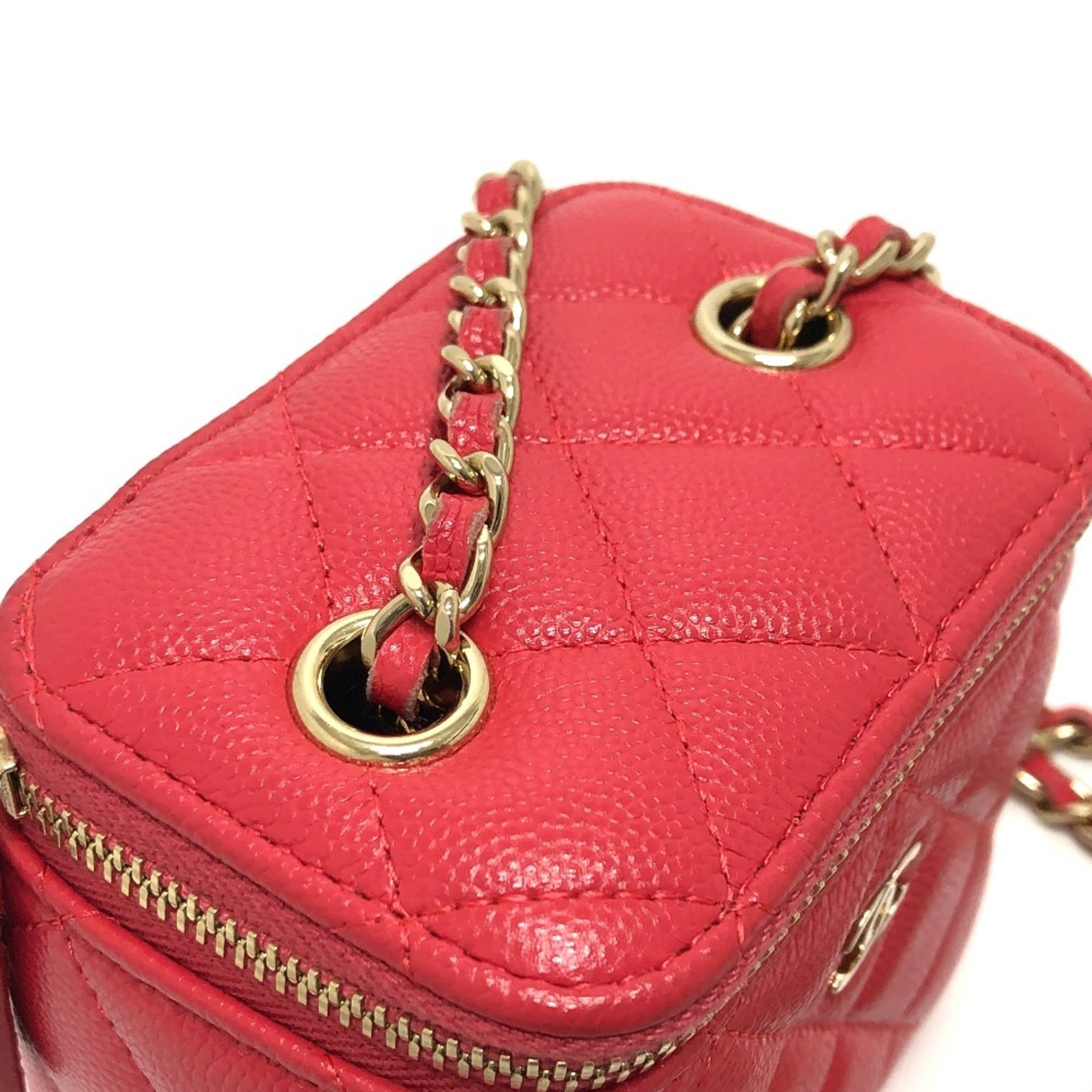 Chanel Pink Caviar Leather Shoulder Bag Vanity Bag (Pre-Owned)