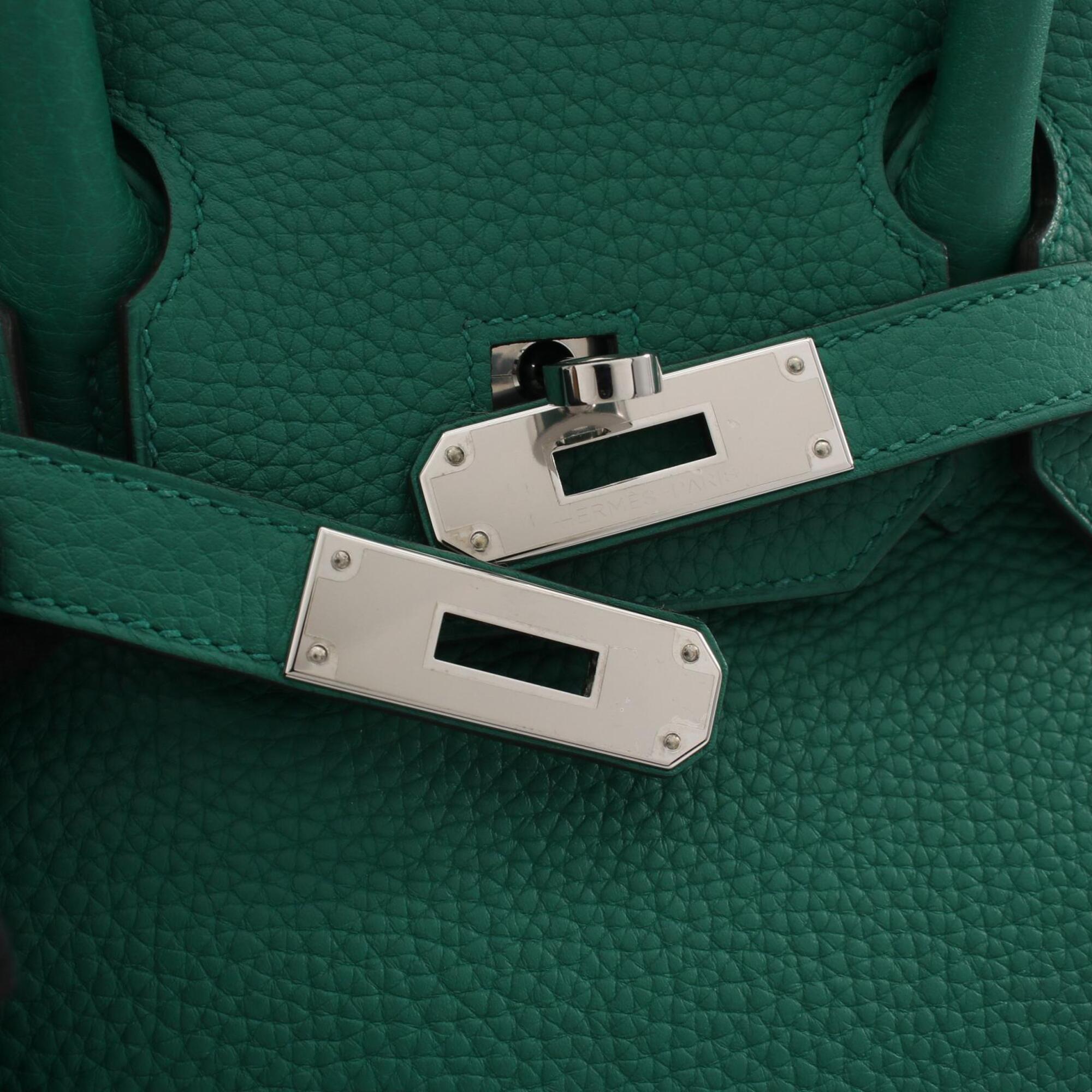 Hermes Green Taurillon Clemence Leather Leather Handbag (Pre-Owned)