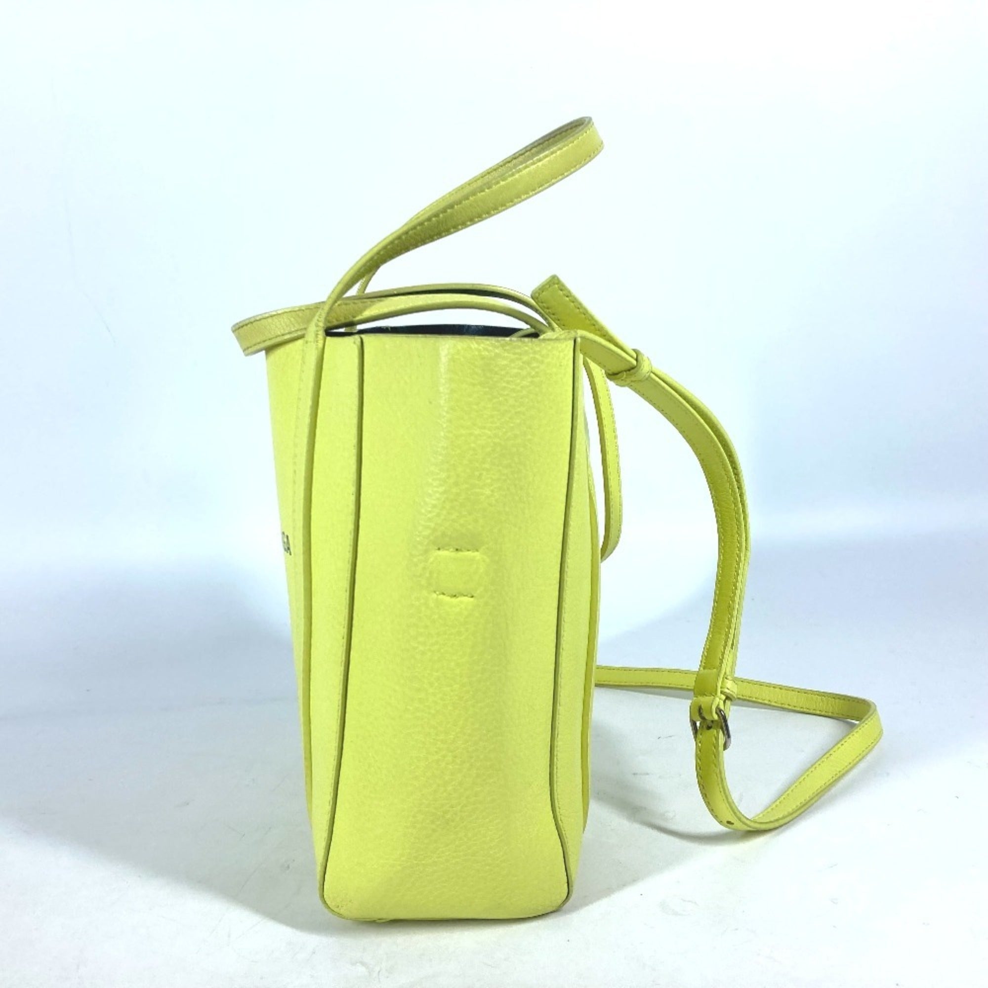 Balenciaga Black Yellow Leather Shoulder Bag Tote Bag (Pre-Owned)