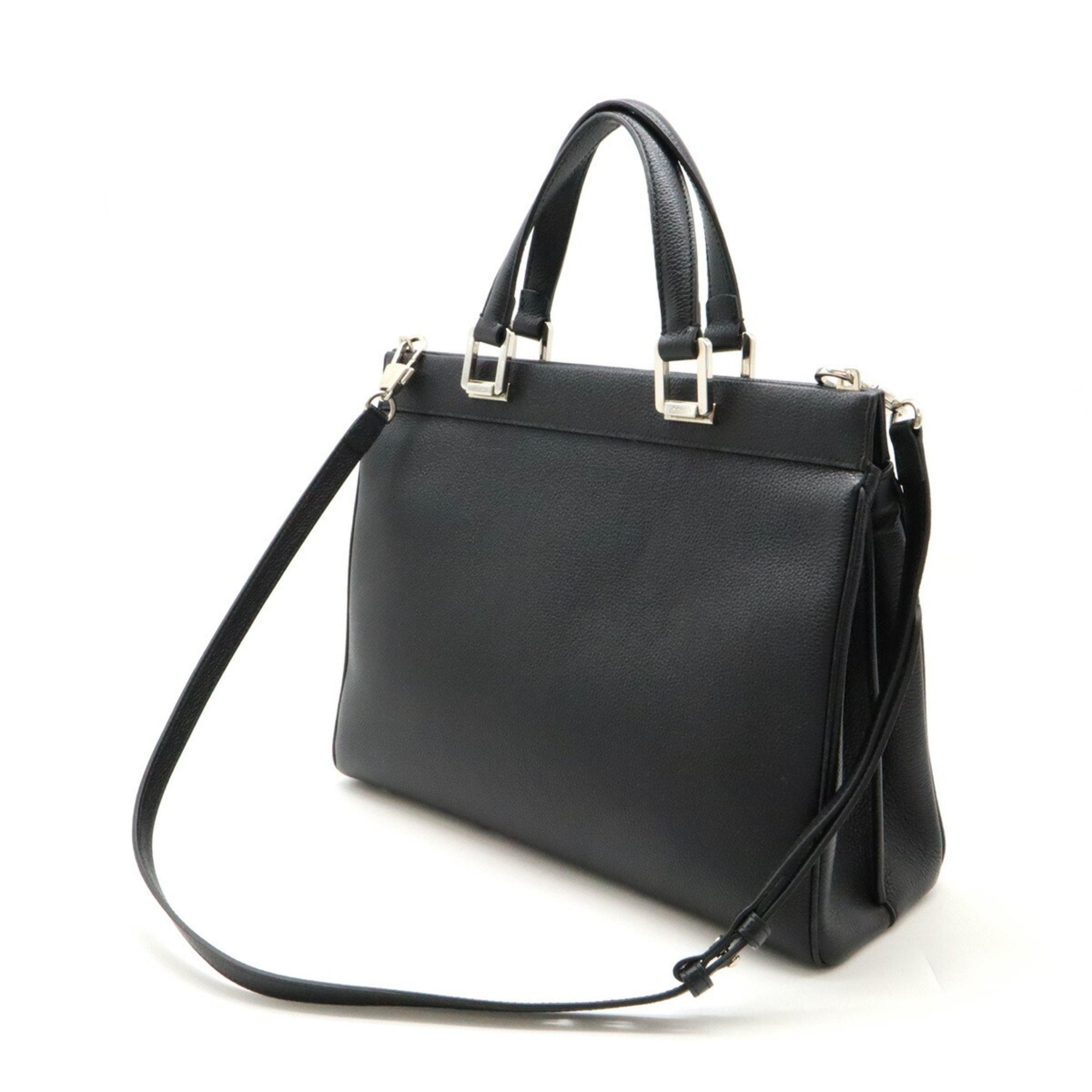 Gucci Black Leather Handbag Shoulder Bag (Pre-Owned)