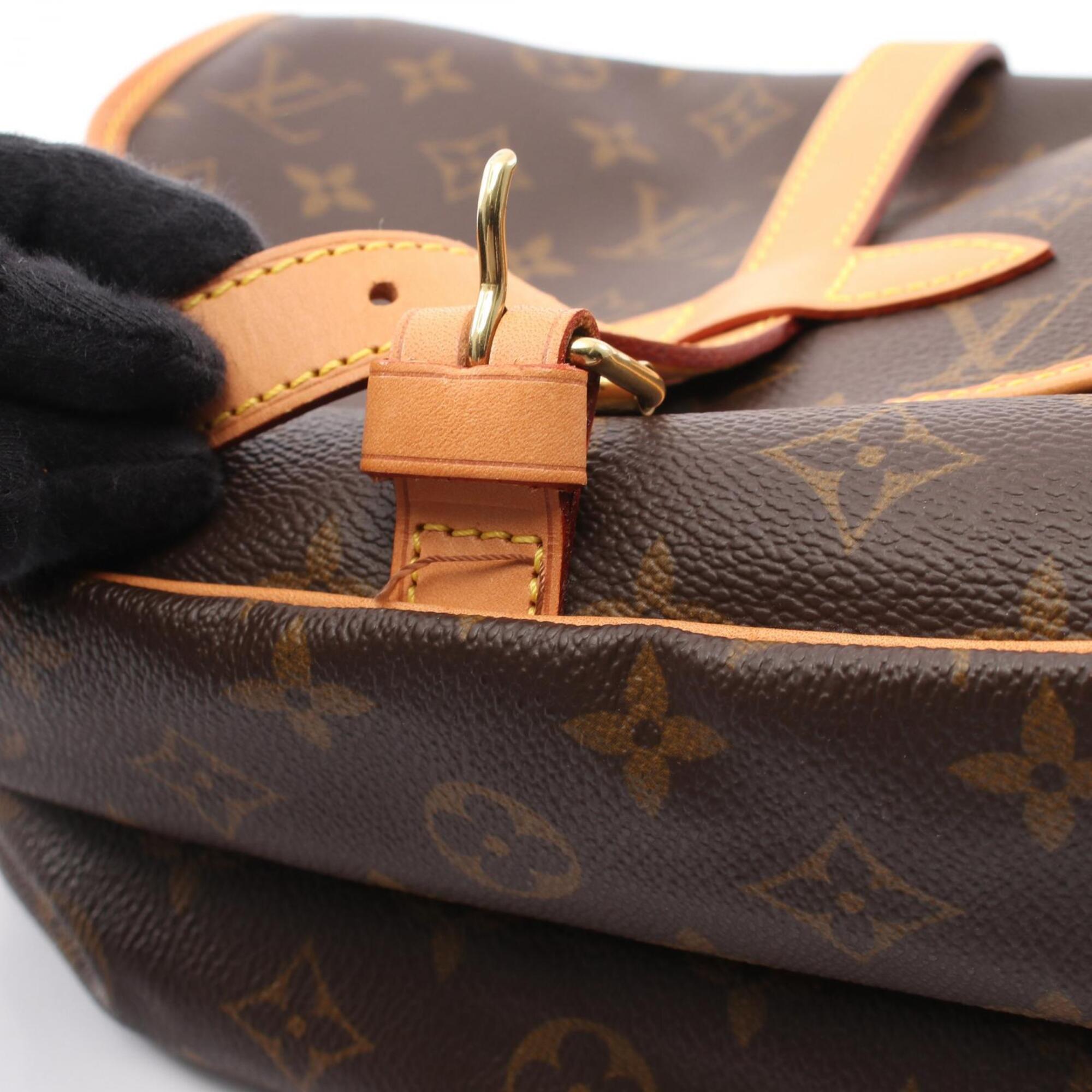 Louis Vuitton Brown Monogram Coated Canvas Monogram Leather Handbag Shoulder Bag (Pre-Owned)