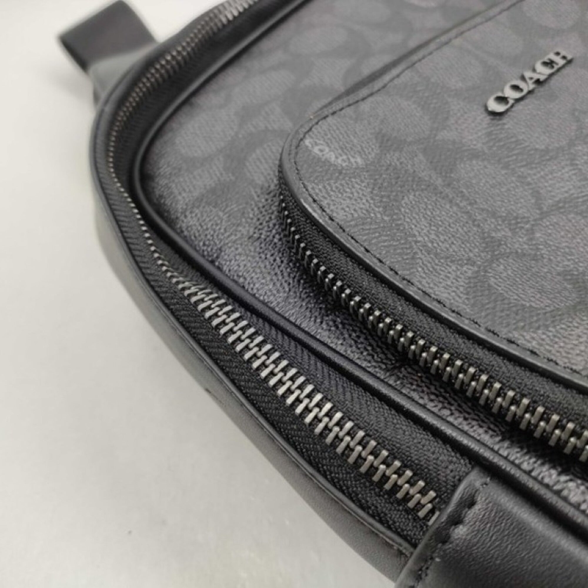 Coach Black Pvc Leather Shoulder Bag Sling Bag (Pre-Owned)