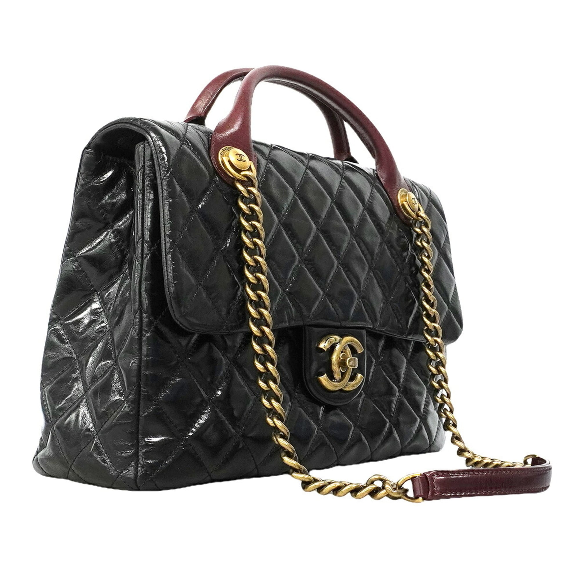 Chanel Black Leather Handbag (Pre-Owned)