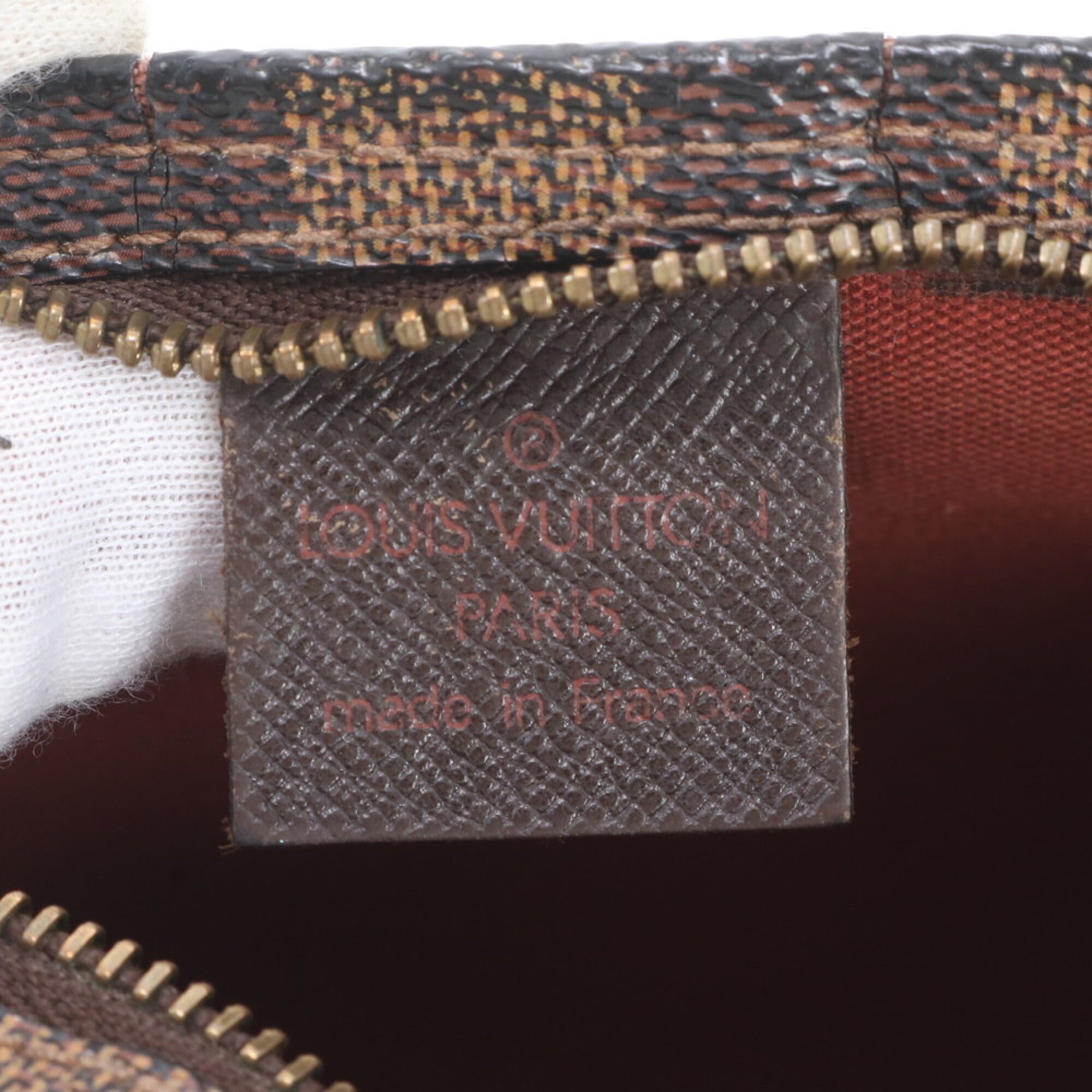 Louis Vuitton Brown Ebene Leather Coated Canvas Handbag Pouch (Pre-Owned)