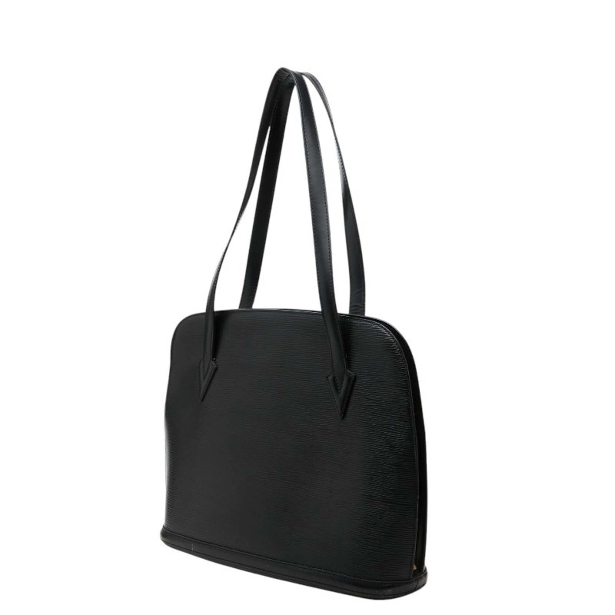 Louis Vuitton Black Noir Leather Shoulder Bag Tote Bag (Pre-Owned)