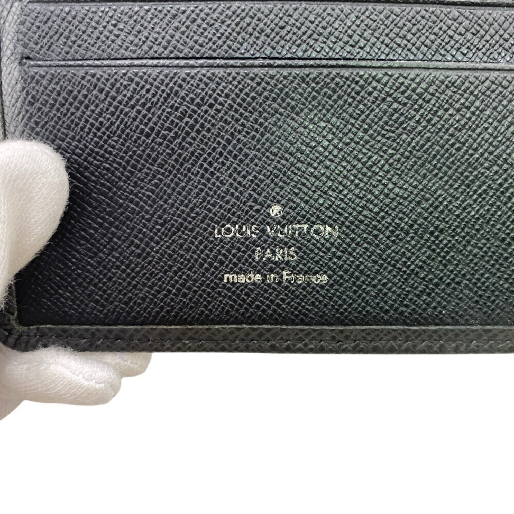 Louis Vuitton Black Leather Wallet (Bi-Fold) (Pre-Owned)