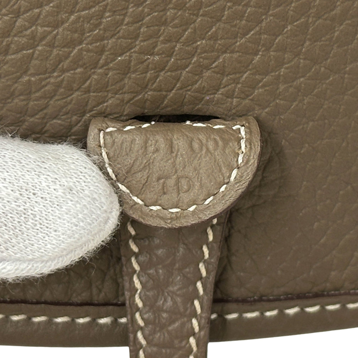 Hermes Etoupe Gray Gray Navy Taurillon Clemence Leather Handbag Shoulder Bag (Pre-Owned)