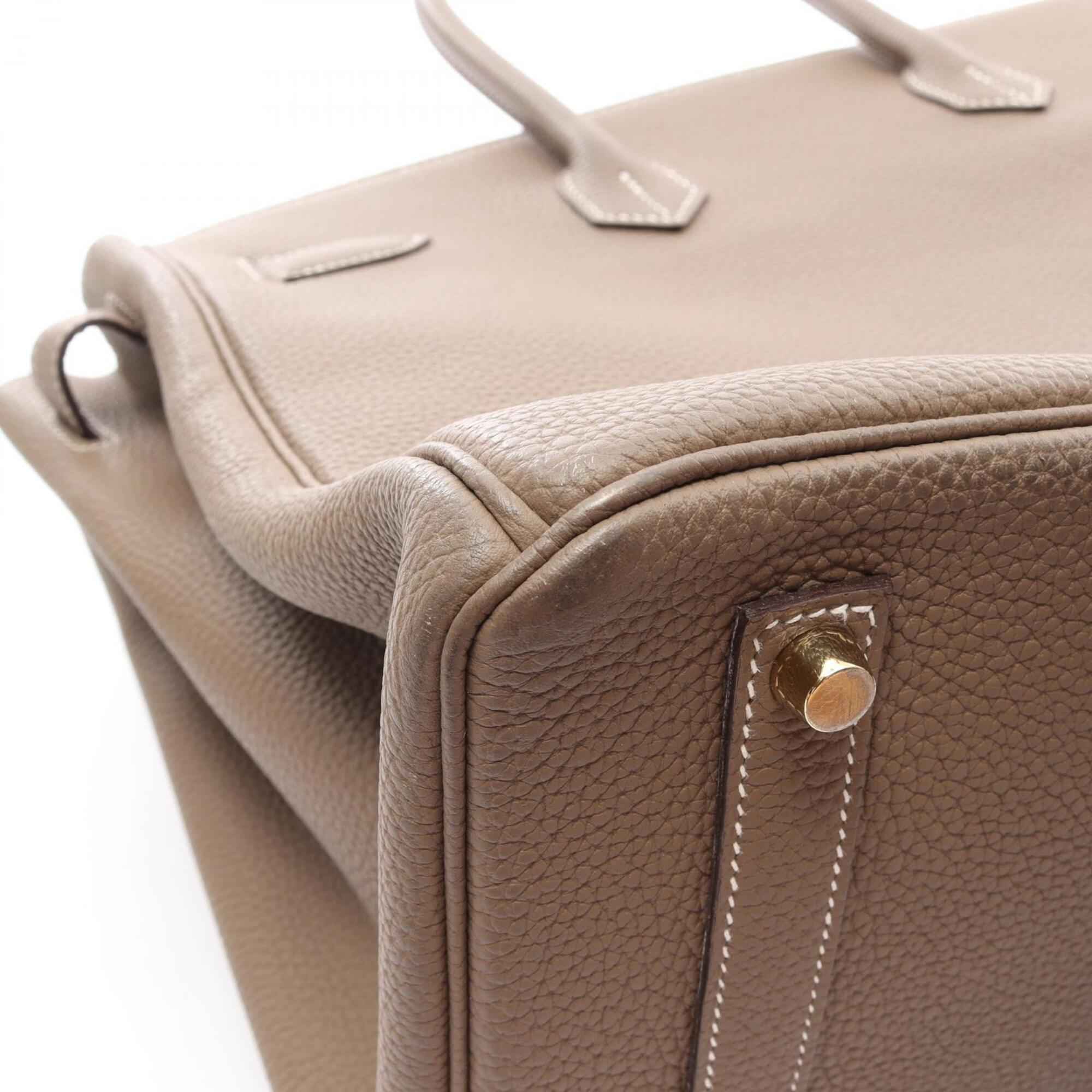 Hermes Gray Togo Leather Handbag (Pre-Owned)
