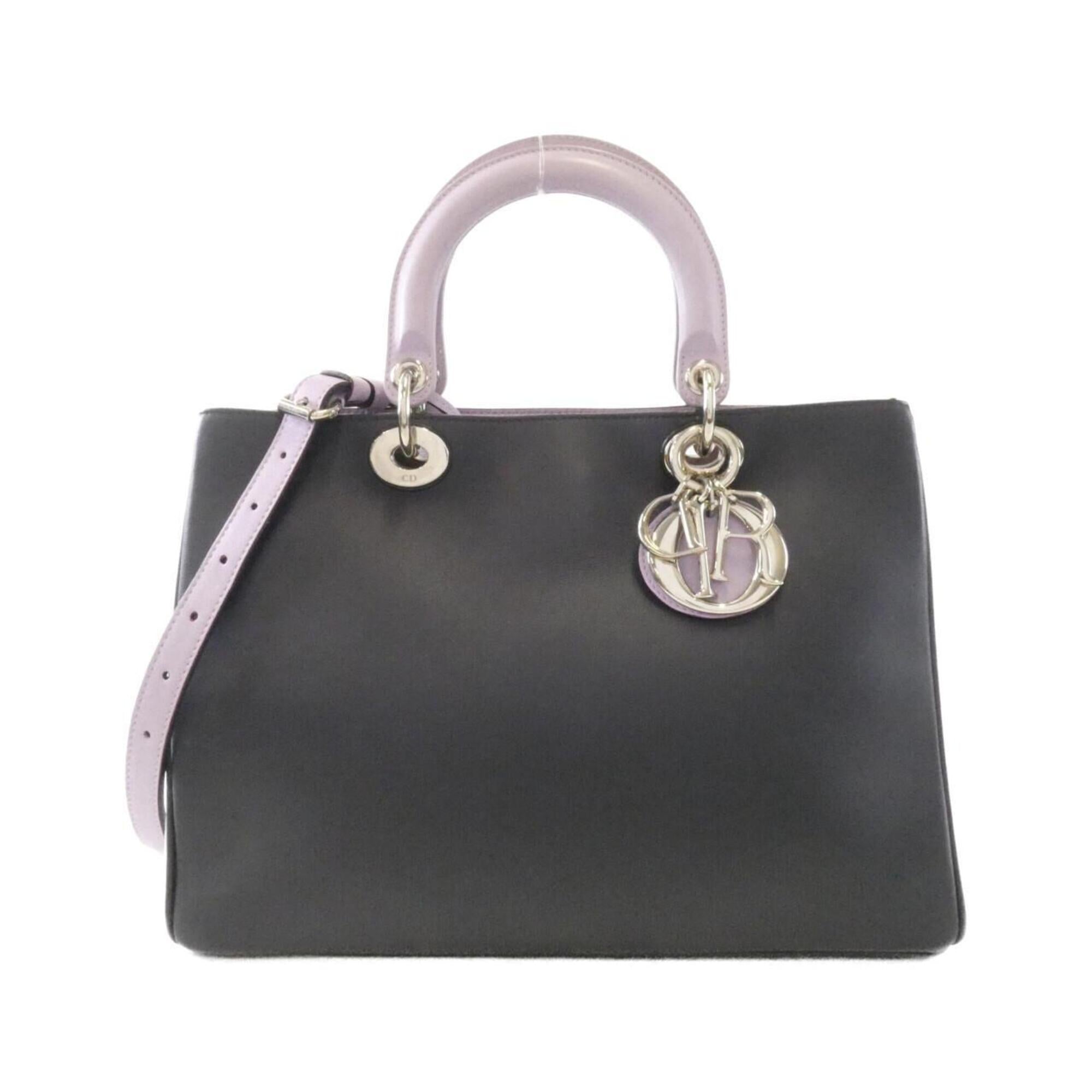Christian Dior Navy Purple Leather Handbag (Pre-Owned)