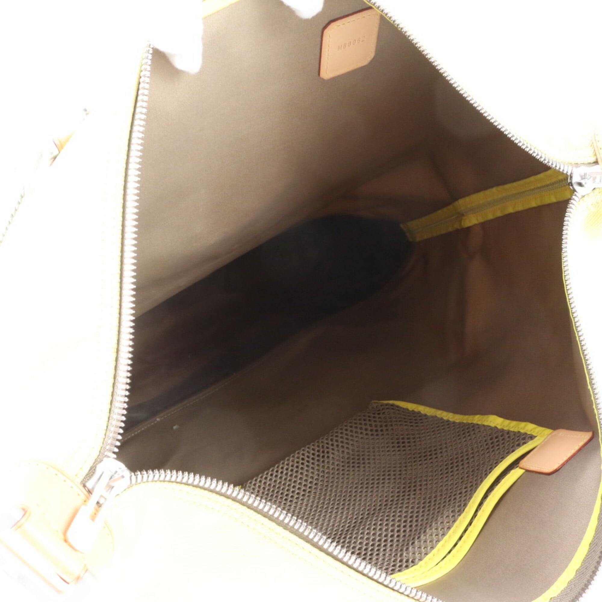 Louis Vuitton Black Damier Canvas Yellow Leather Canvas Handbag (Pre-Owned)