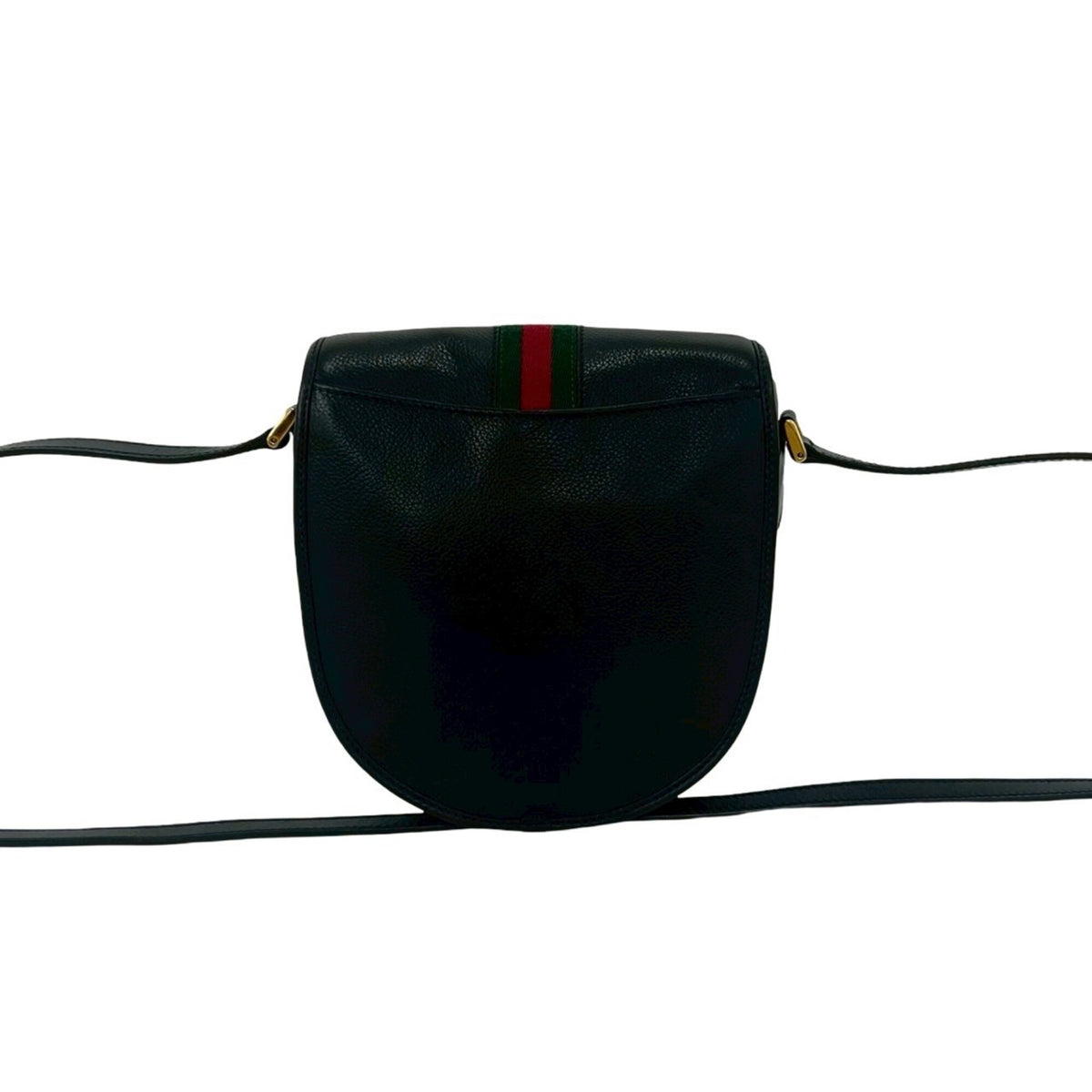 Gucci Black Green Red Color Leather Pochette Shoulder Bag (Pre-Owned)