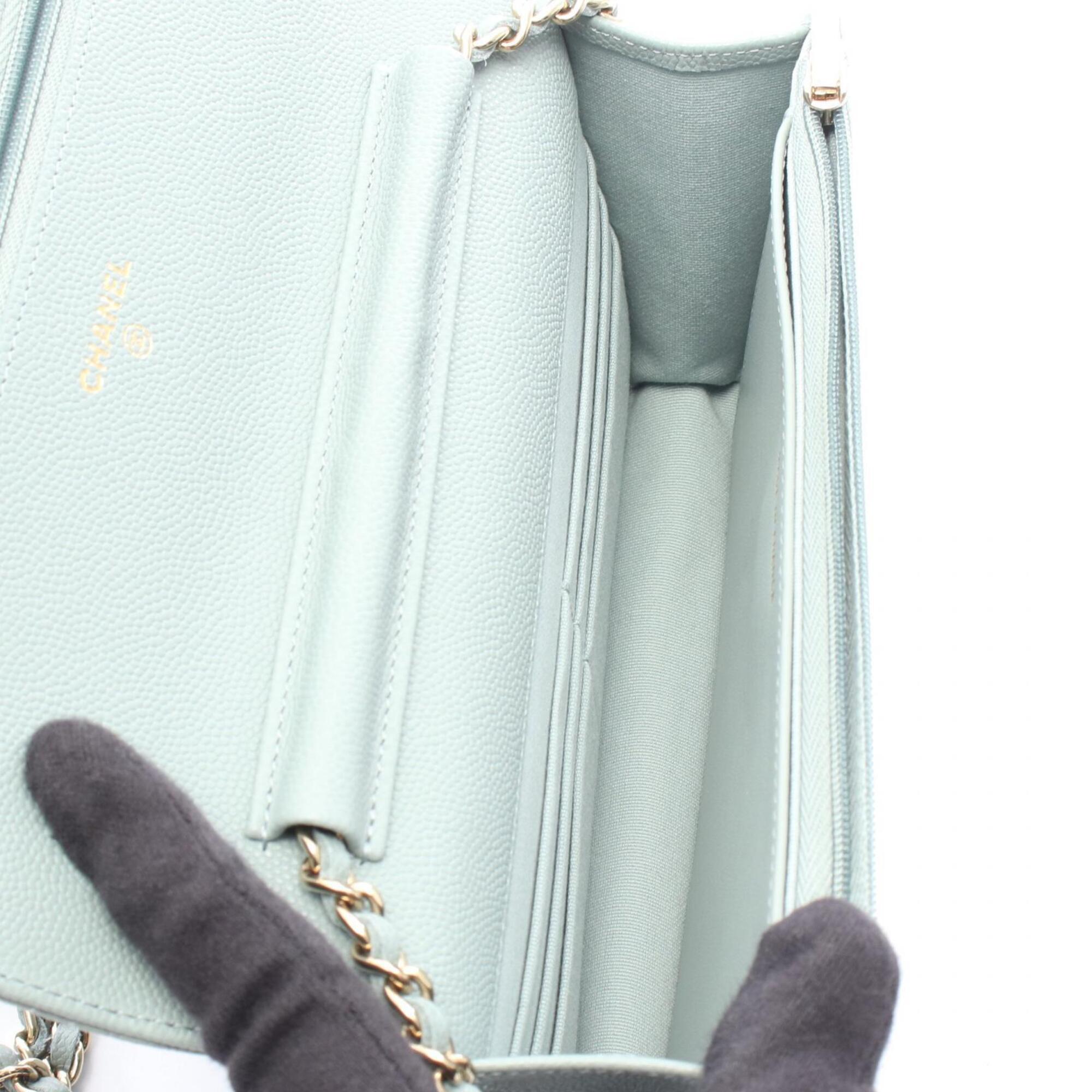 Chanel Blue Grained Calfskin Handbag Shoulder Bag (Pre-Owned)