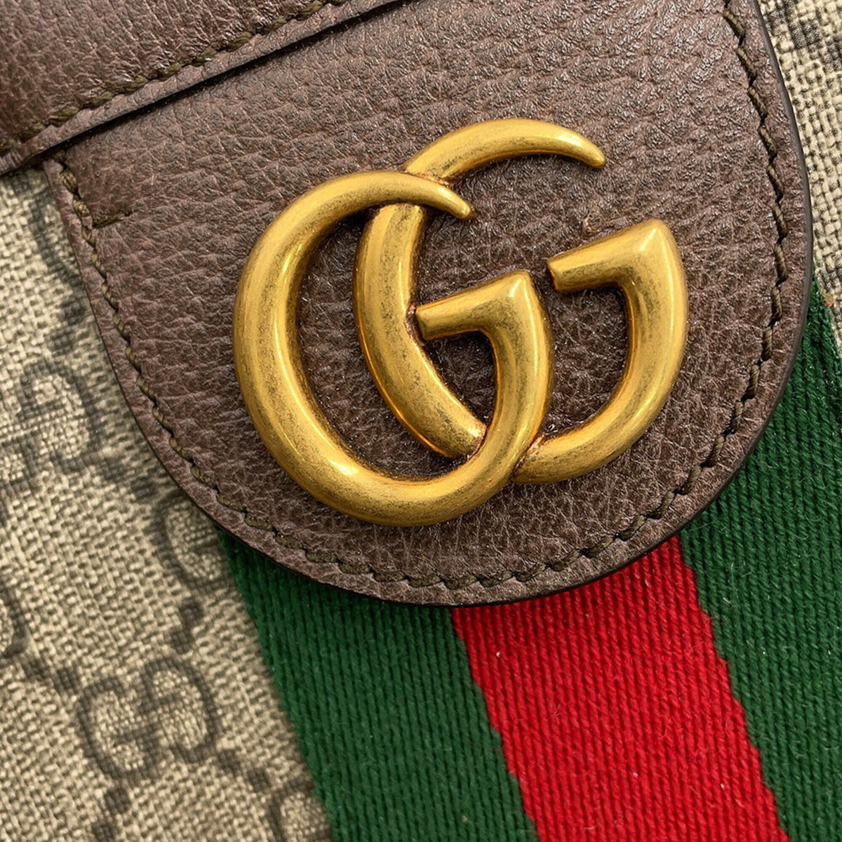 Gucci Beige Brown Gg Supreme Leather Handbag (Pre-Owned)