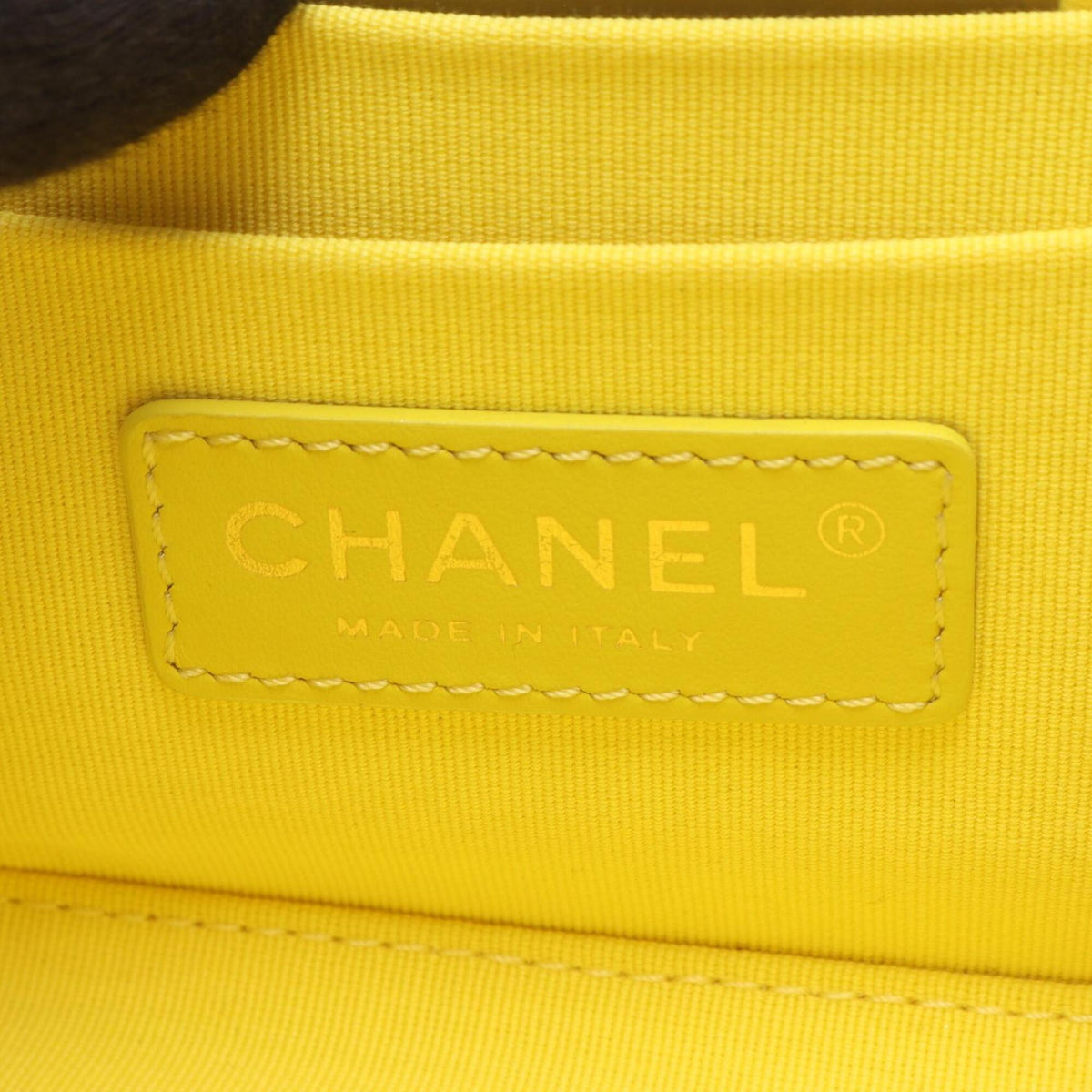 Chanel Yellow Leather Handbag Shoulder Bag (Pre-Owned)