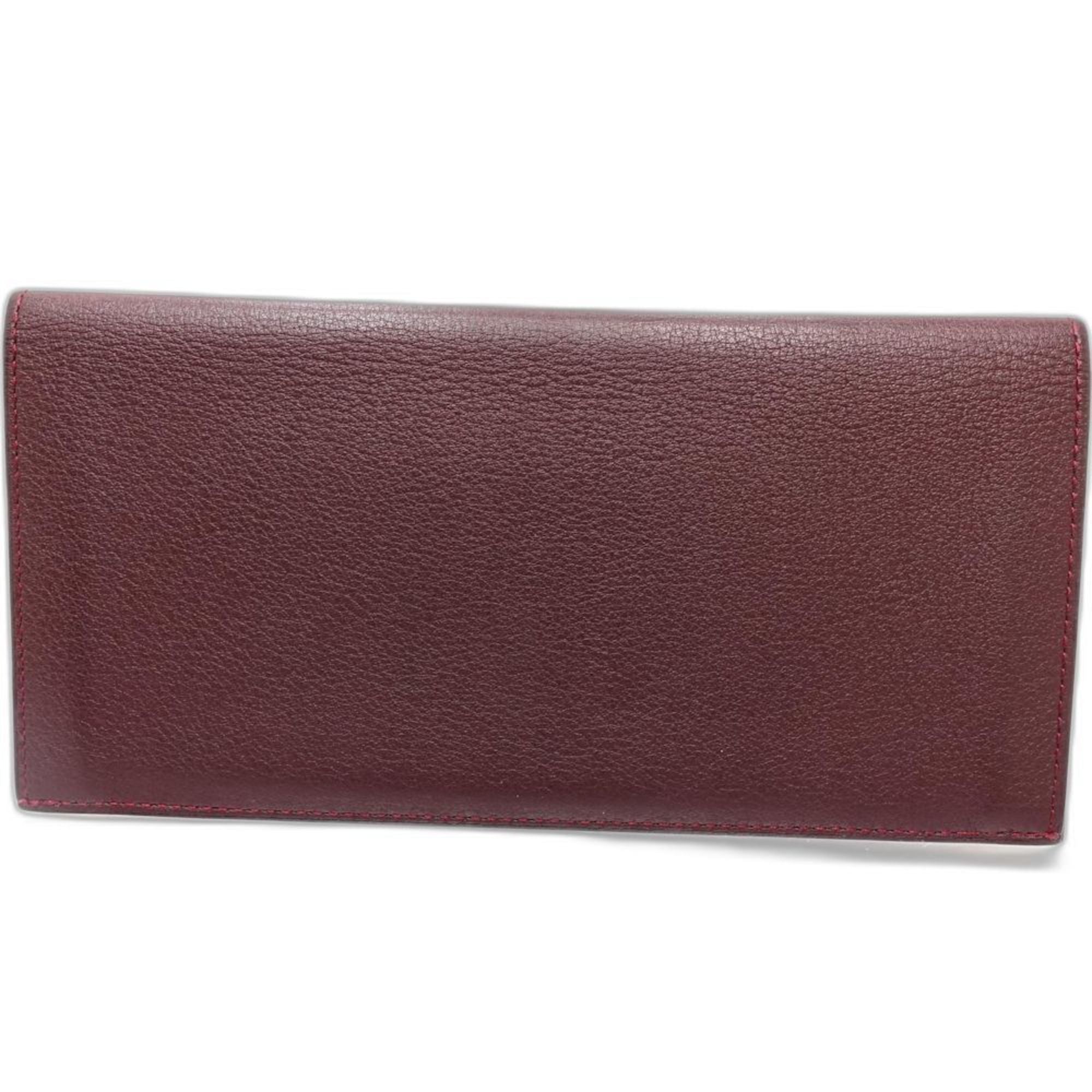 Cartier Bordeaux Leather Long Bill Wallet (Bi-Fold) (Pre-Owned)