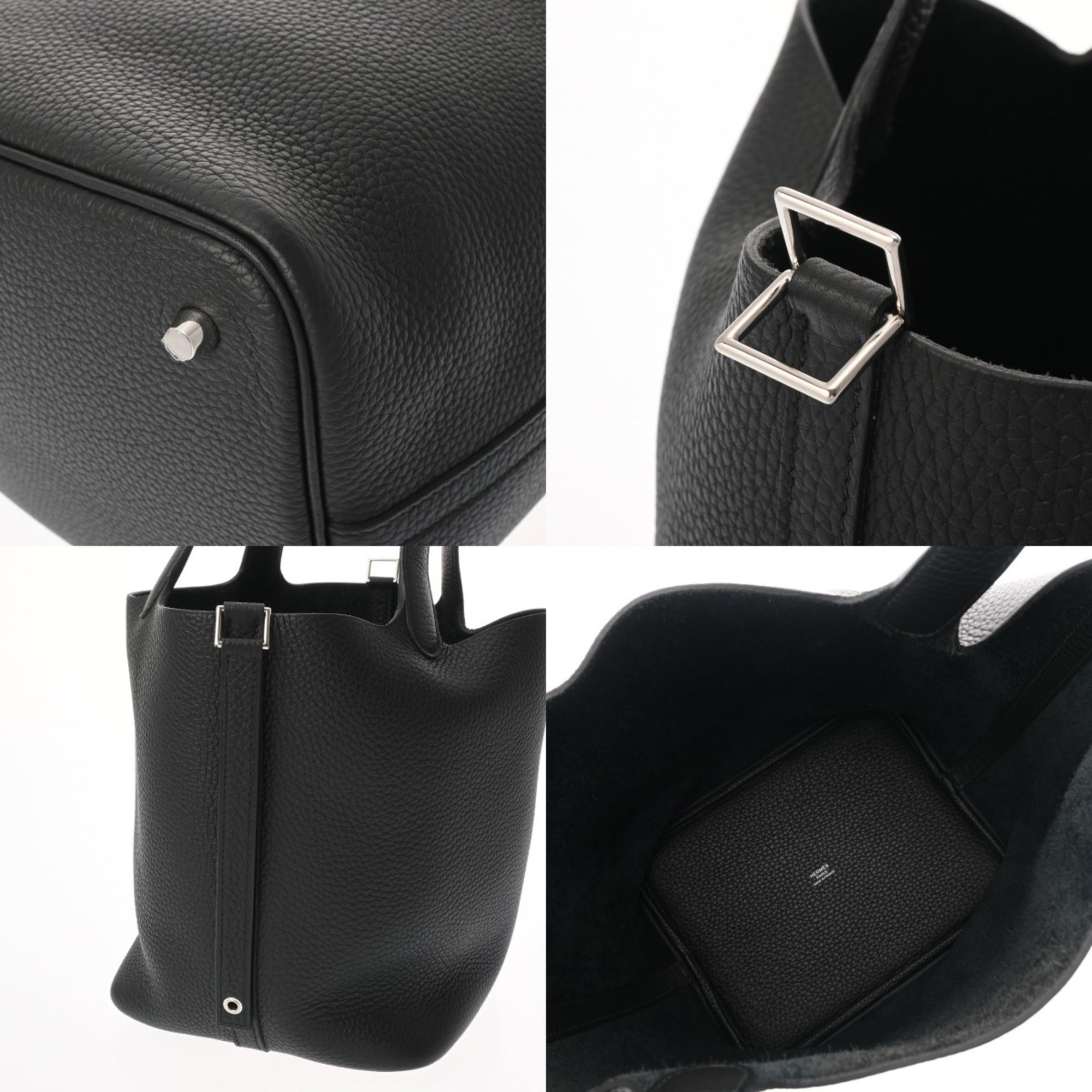 Hermes Black Taurillon Clemence Leather Handbag (Pre-Owned)