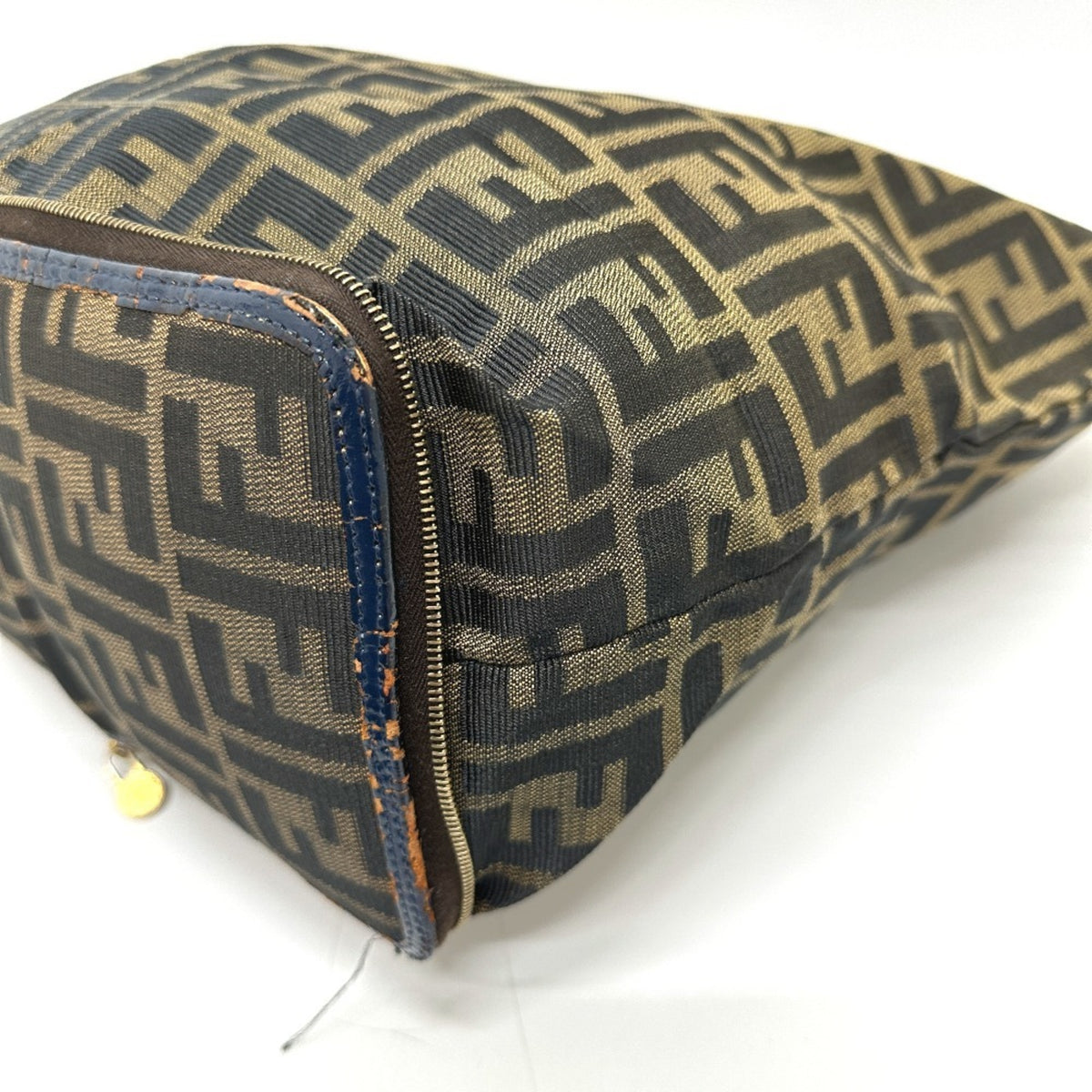 Fendi Zucca Brown Leather Canvas Eco-Bag Handbag Tote Bag (Pre-Owned)