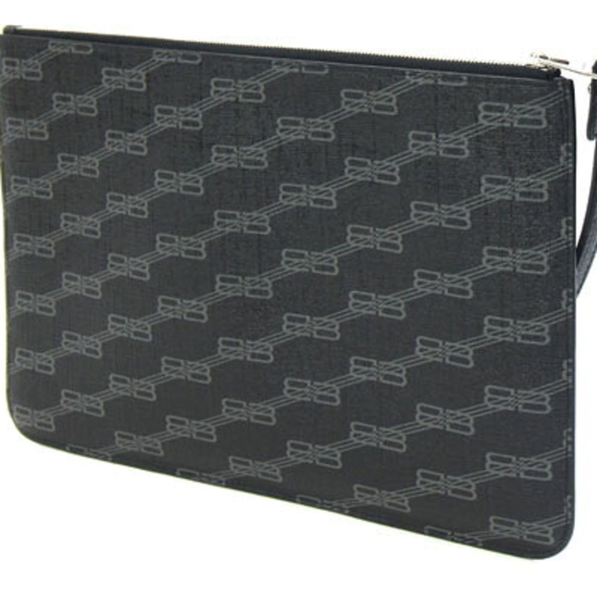 Balenciaga Black Coated Canvas Clutch Bag Pouch (Pre-Owned)