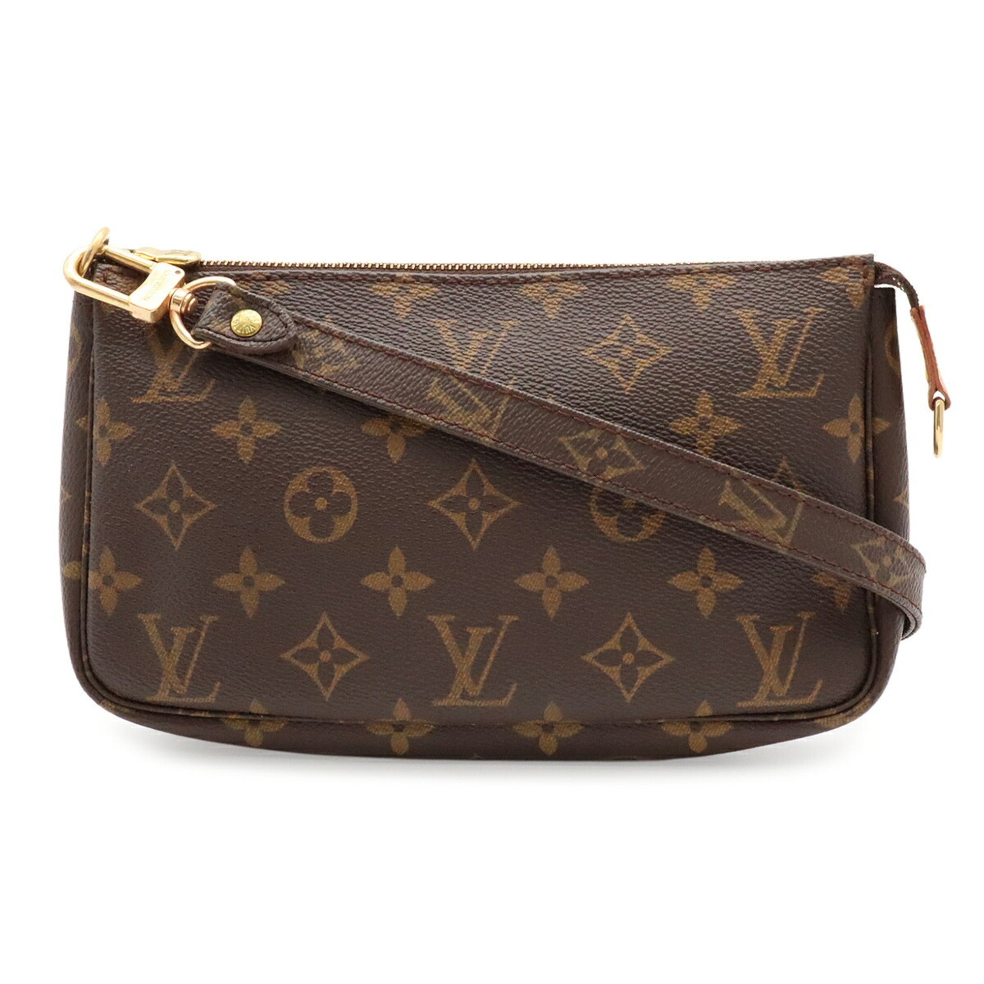 Louis Vuitton Brown Monogram Canvas Clutch Bag Pochette Pouch Shoulder Bag (Pre-Owned)