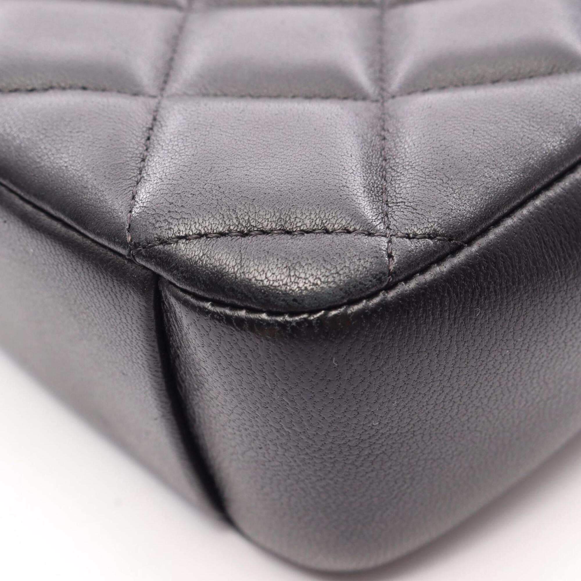 Chanel Black Leather Handbag Shoulder Bag (Pre-Owned)