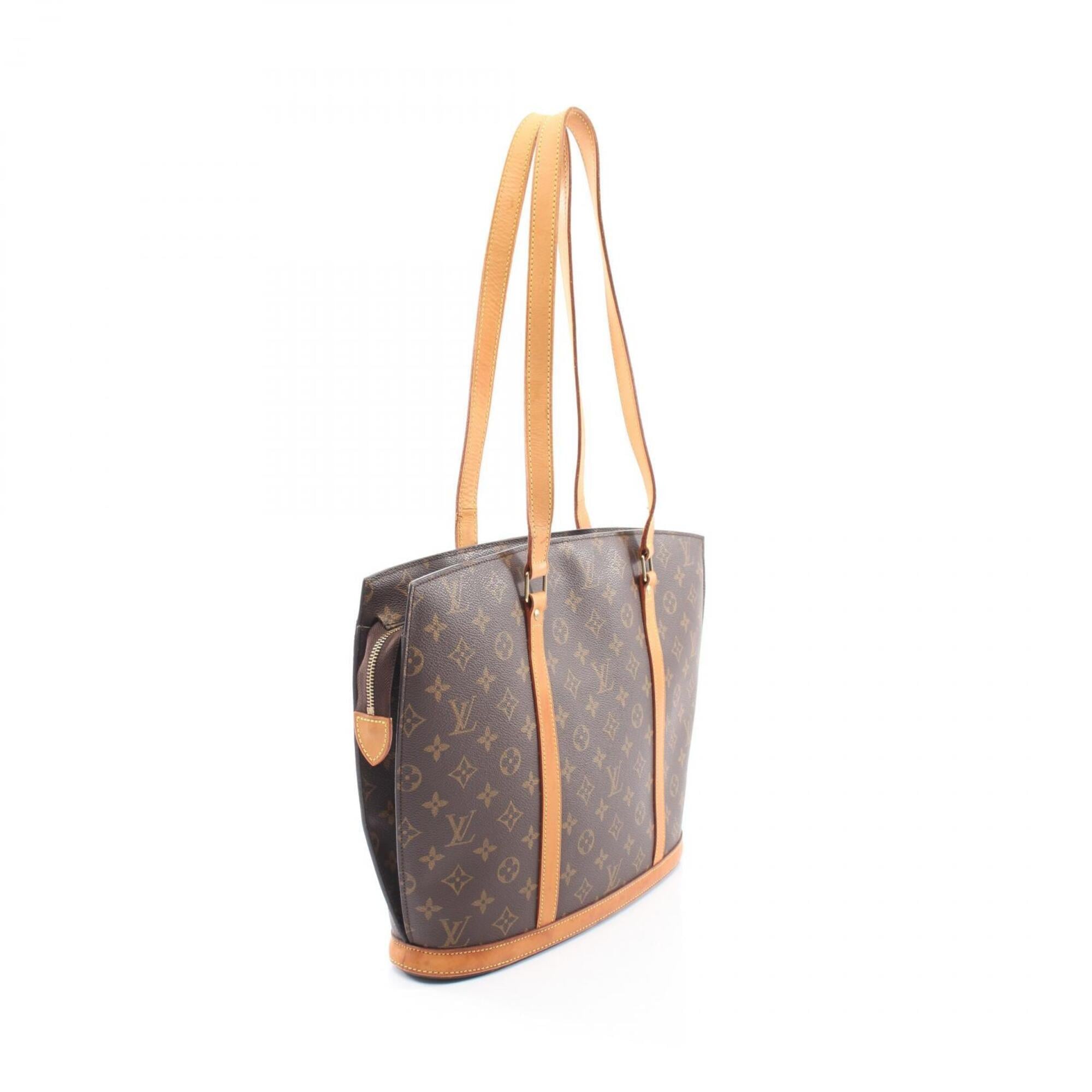 Louis Vuitton Brown Coated Canvas Leather Handbag Shoulder Bag (Pre-Owned)