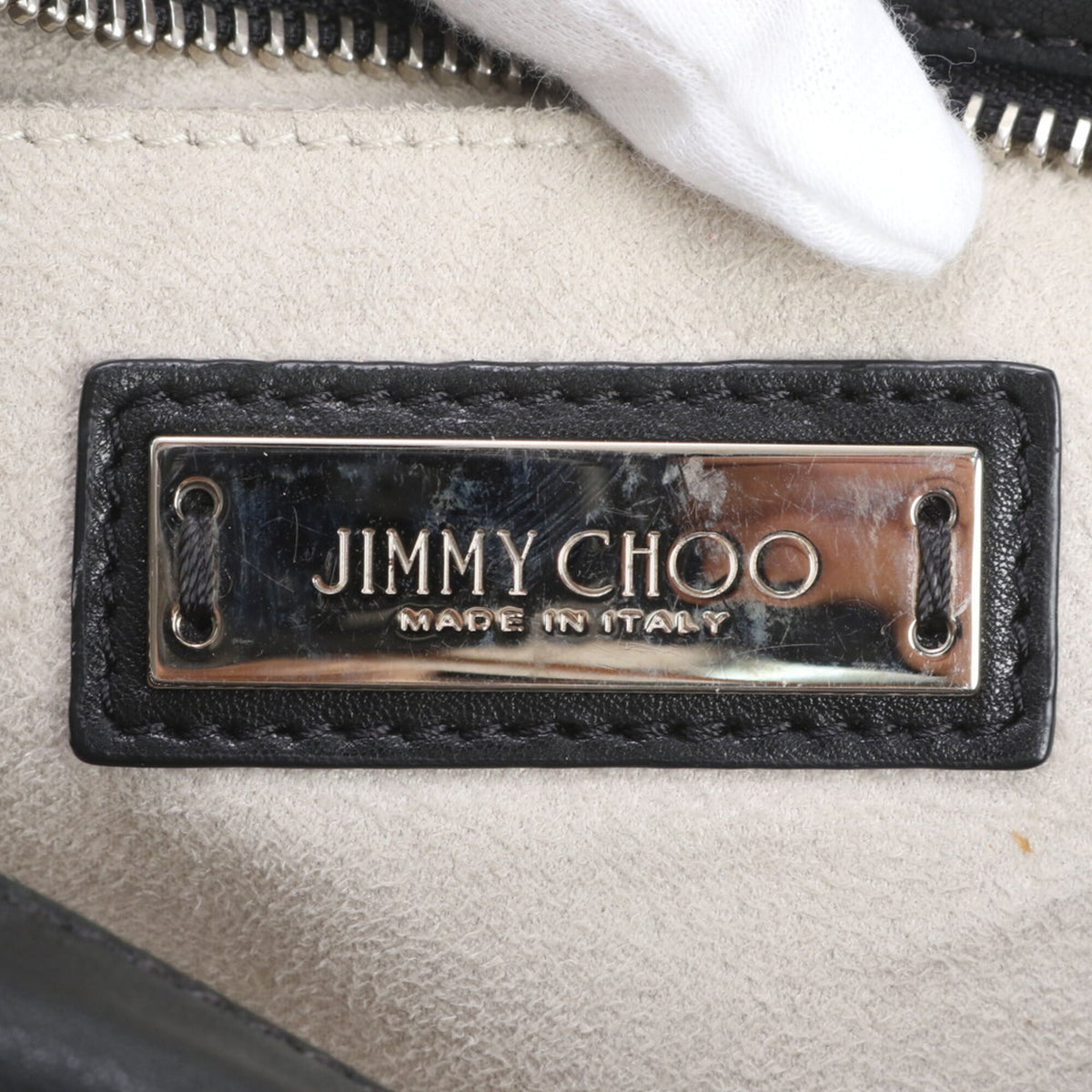 Jimmy Choo Black Leather Handbag Shoulder Bag Tote Bag (Pre-Owned)