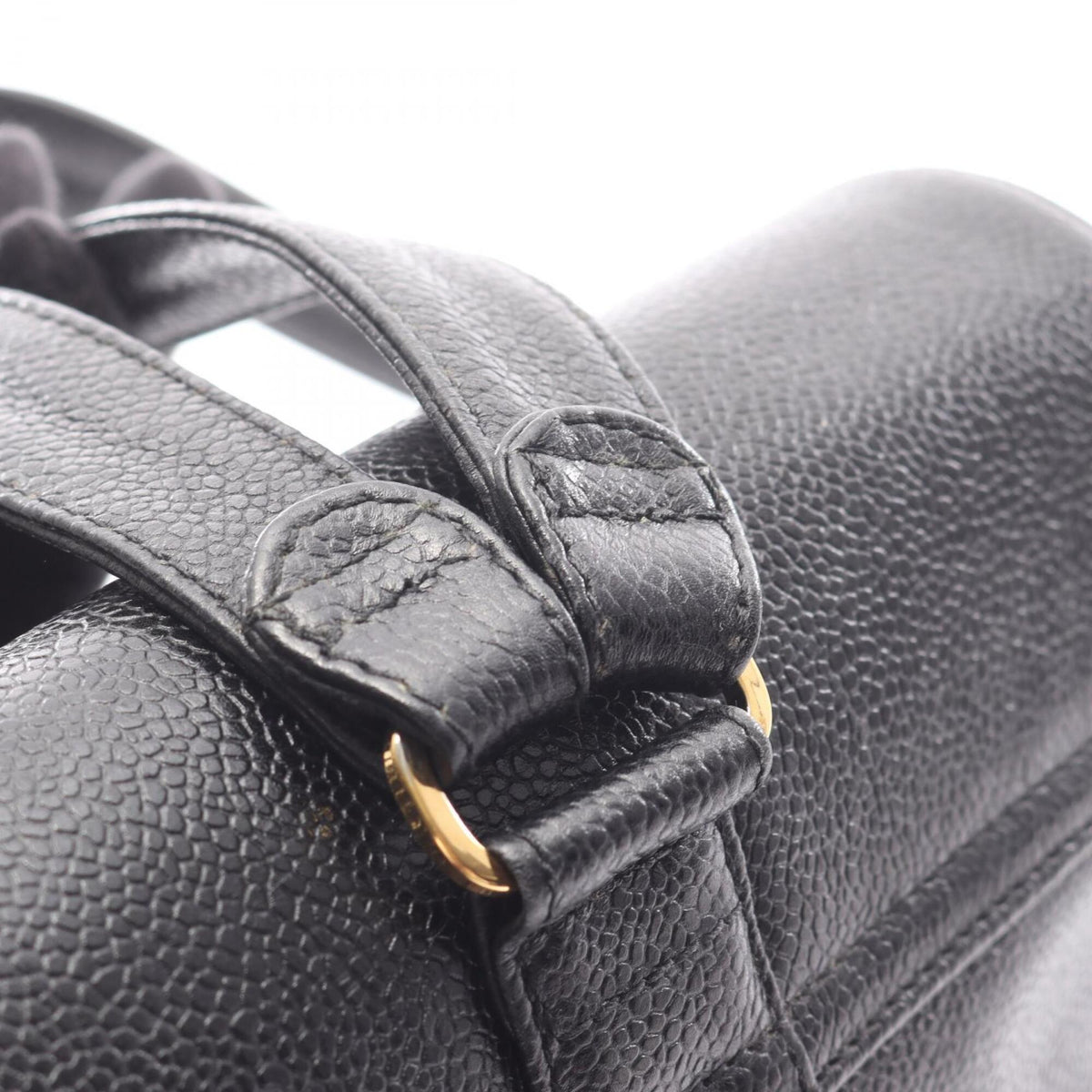 Chanel Black Grained Calfskin Backpack Handbag (Pre-Owned)