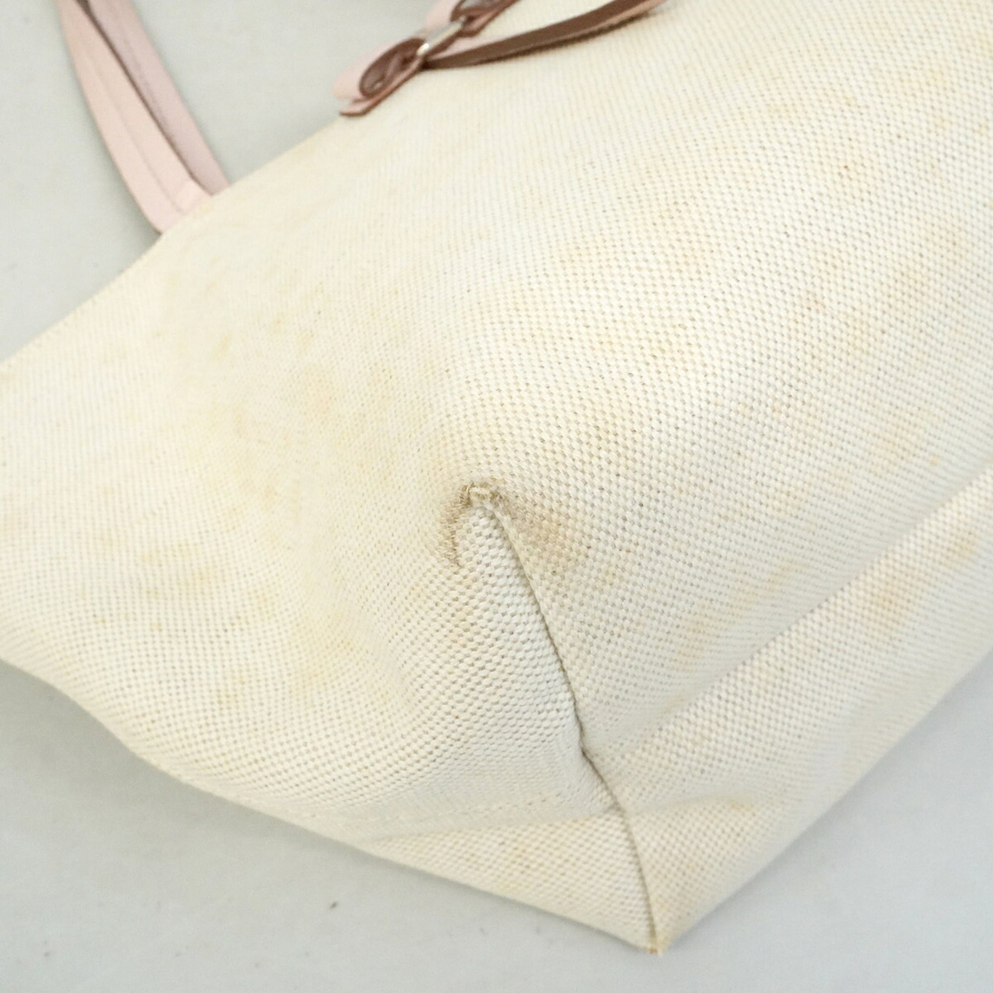 Salvatore Ferragamo Ivory Canvas Handbag (Pre-Owned)