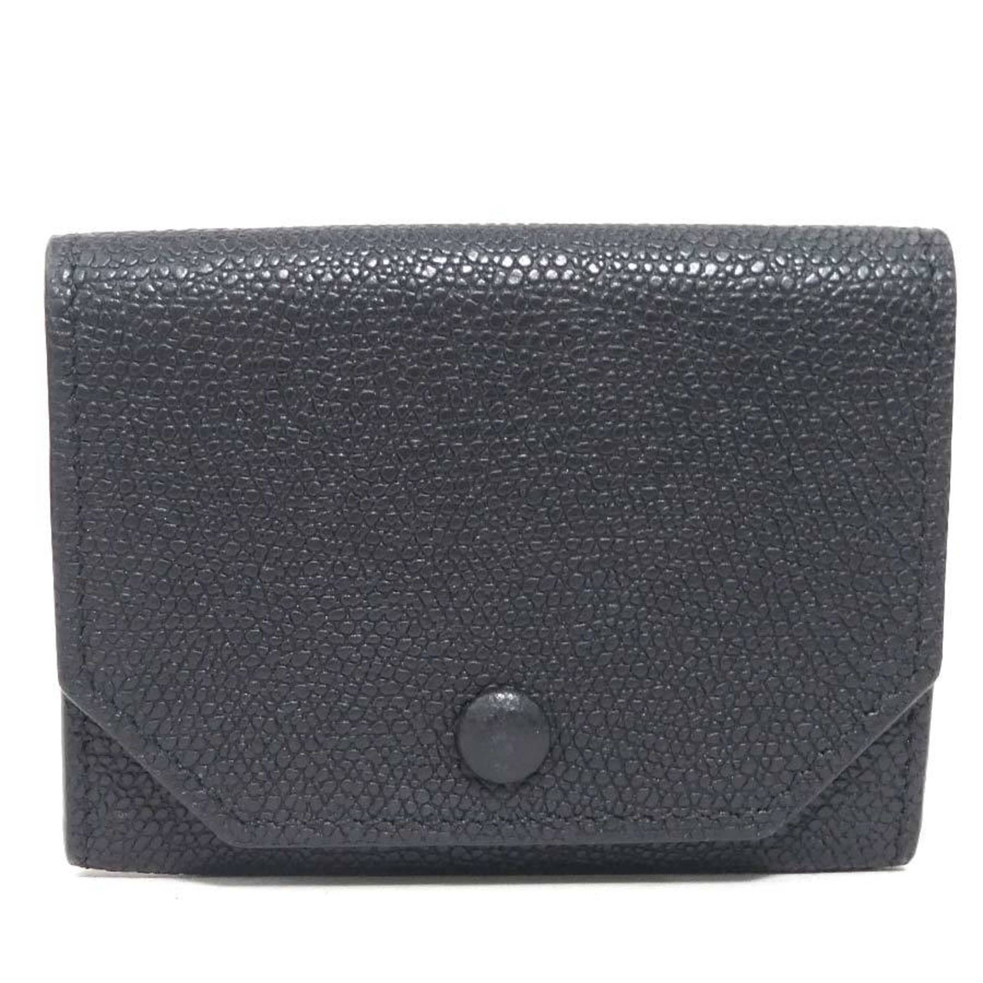 Valextra Black Leather Coin Purse/Coin Case (Pre-Owned)