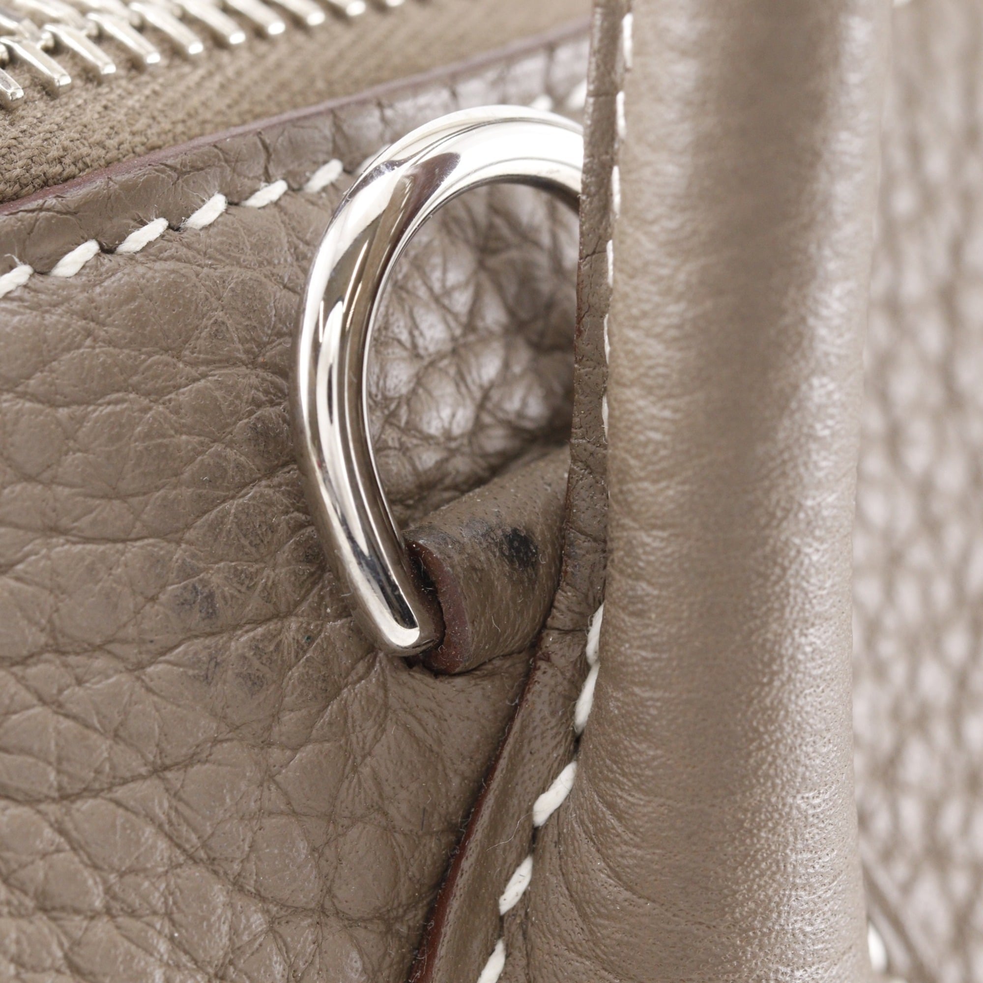 Hermes Bolide Etoupe Gray Taurillon Clemence Leather Handbag (Pre-Owned)