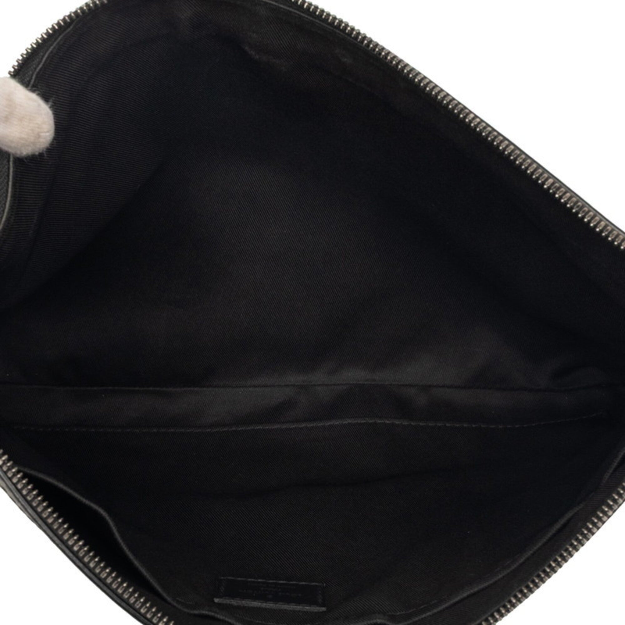 Louis Vuitton Black Noir Leather Clutch Bag (Pre-Owned)