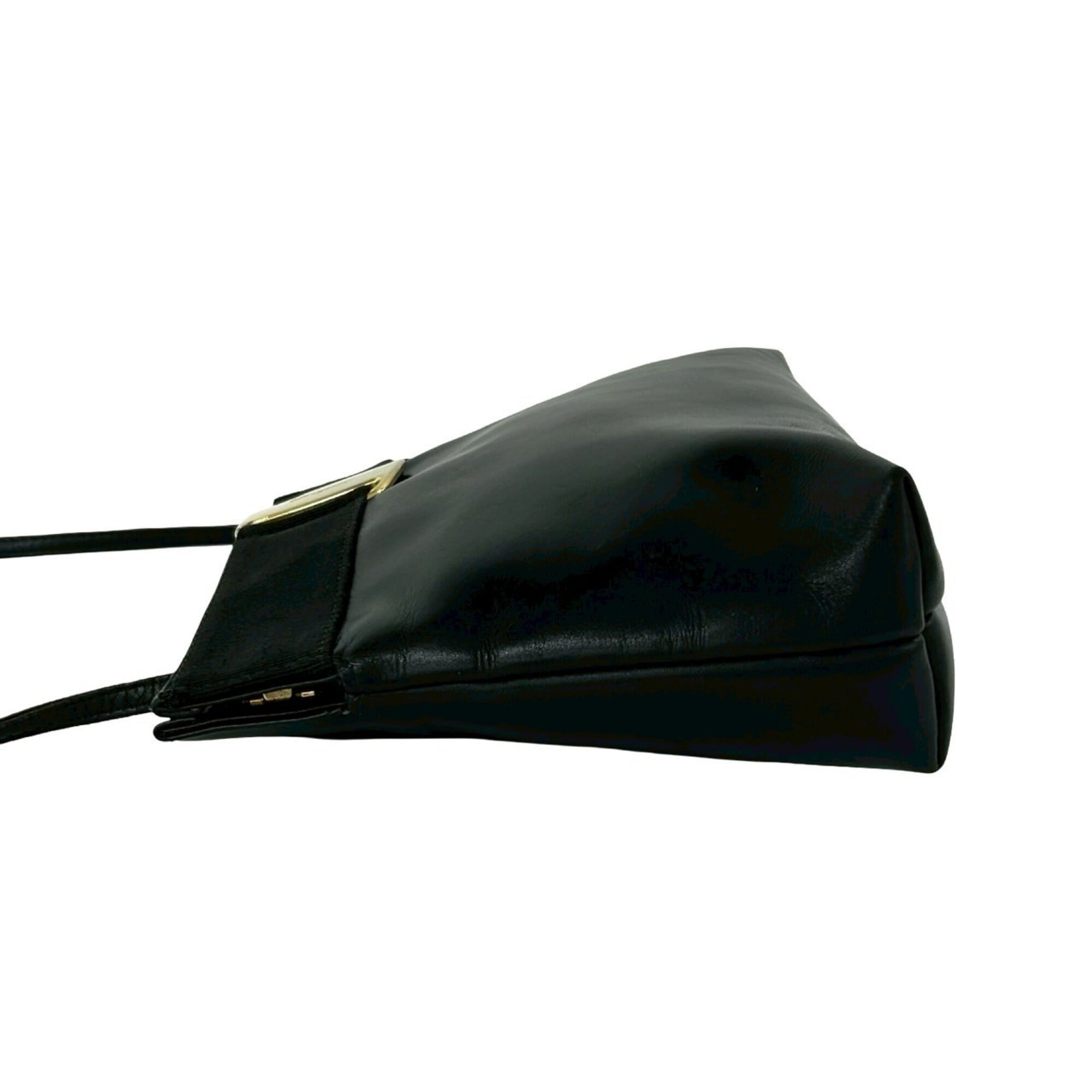 Salvatore Ferragamo Black Leather Pochette Shoulder Bag (Pre-Owned)