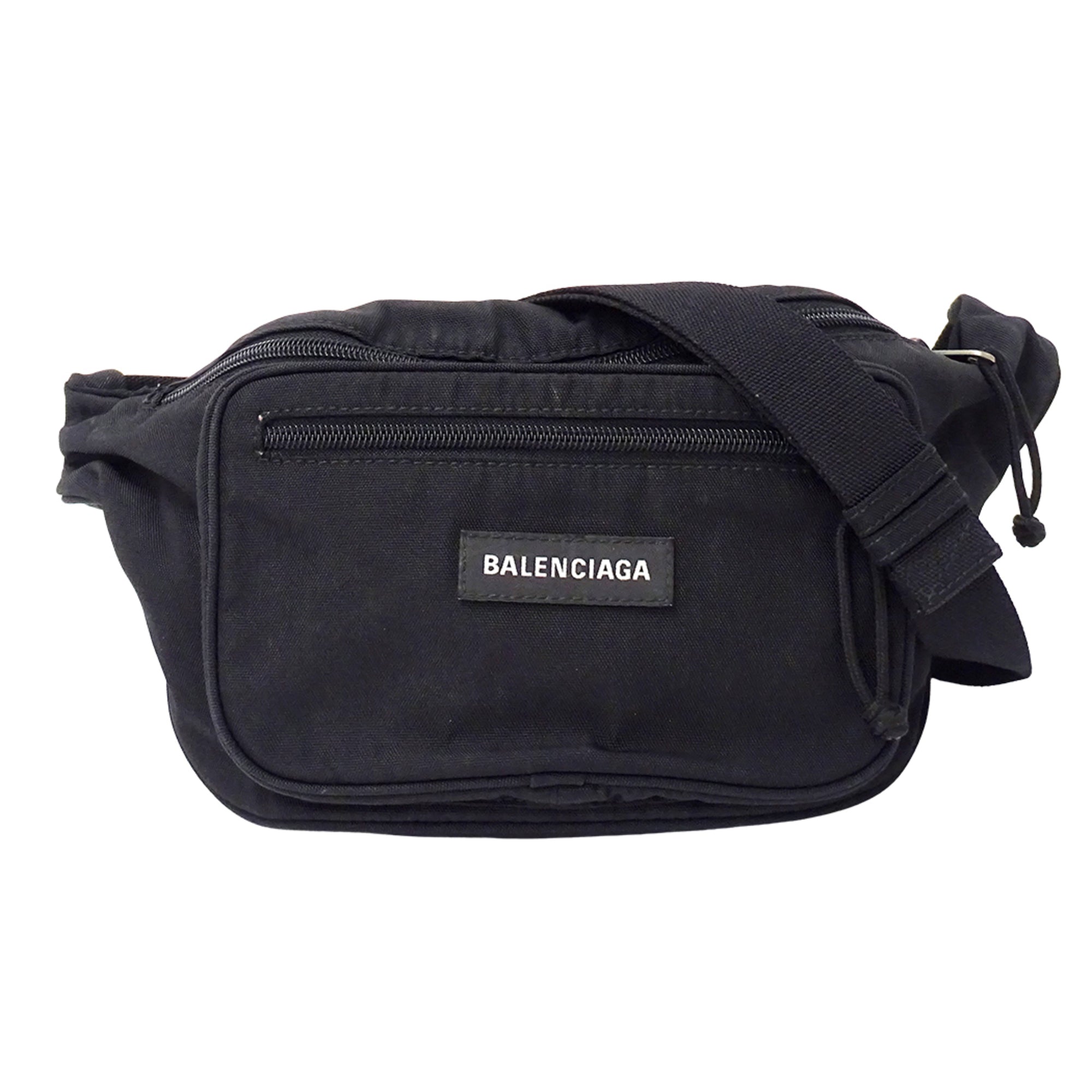 Balenciaga Black Nylon Handbag Sling Bag (Pre-Owned)
