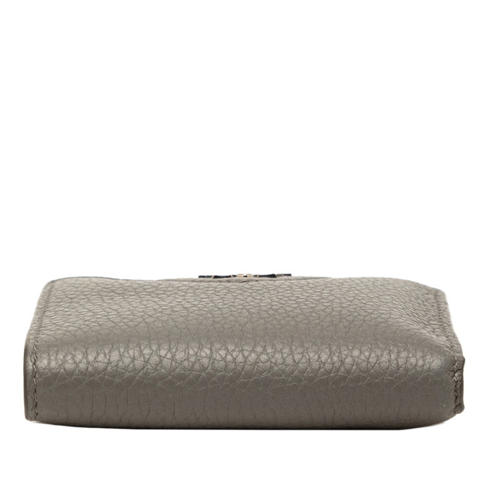 Prada Gray Leather Wallet (Bi-Fold) (Pre-Owned)