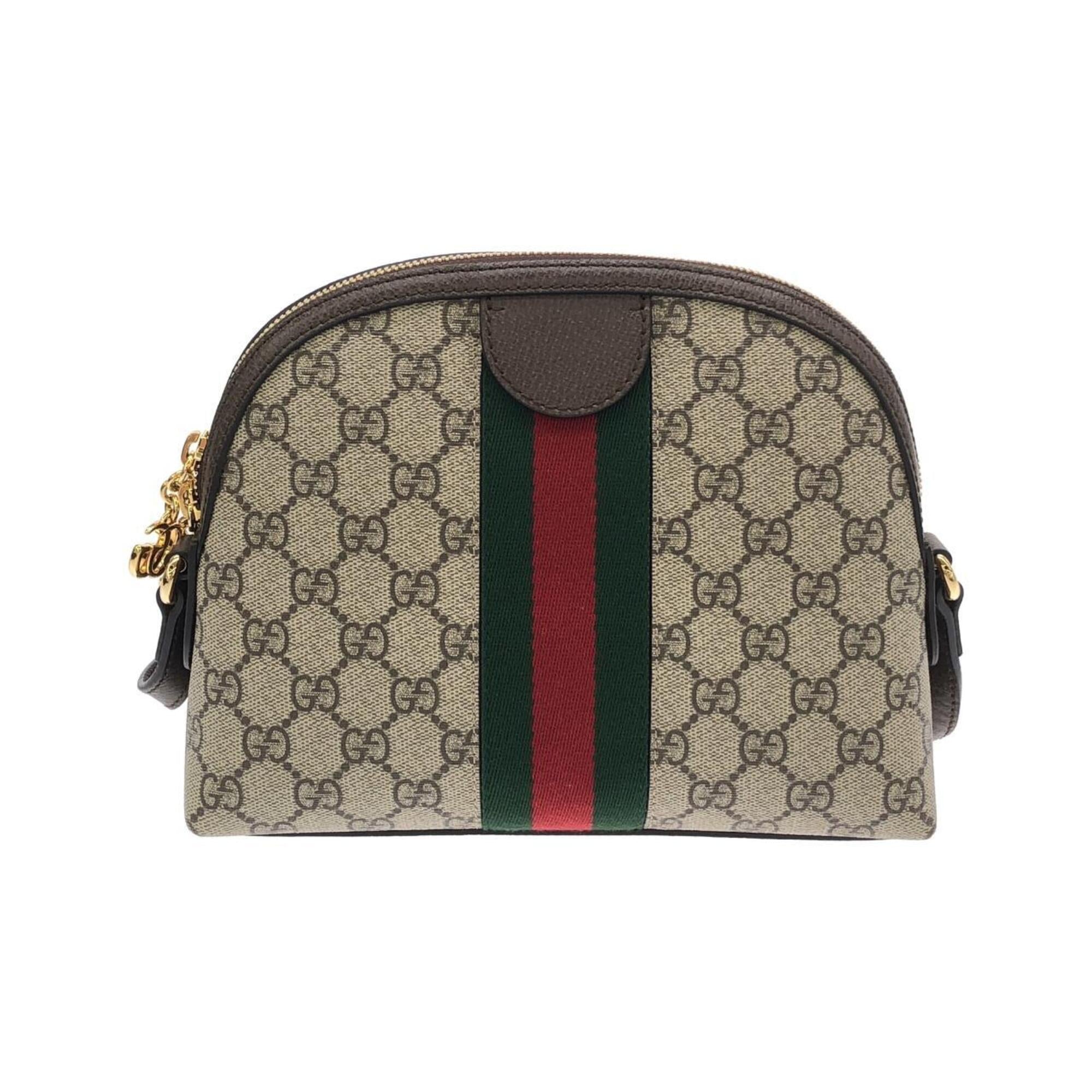 Gucci Ophidia Beige Brown Gg Supreme Leather Shoulder Bag (Pre-Owned)