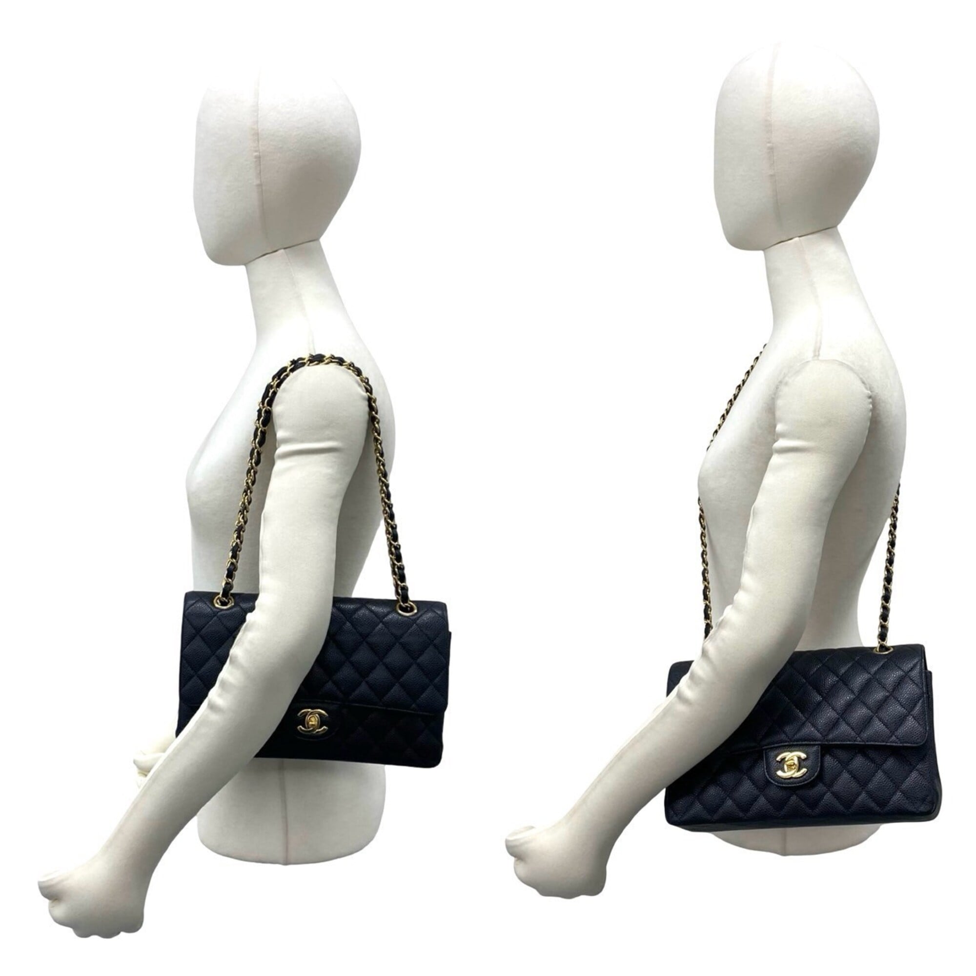 Chanel Black Grained Calfskin Shoulder Bag (Pre-Owned)